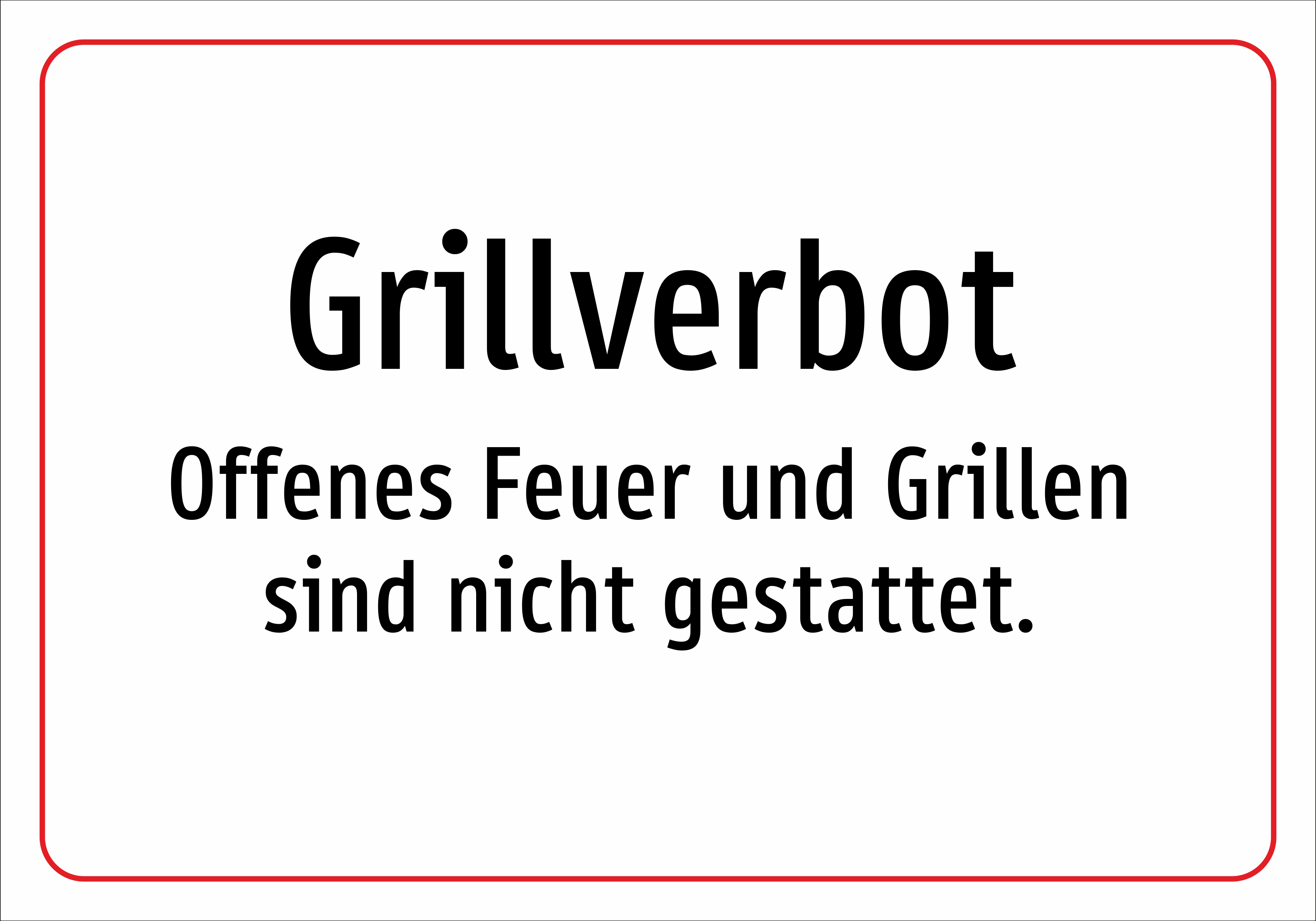 Grillverbot - Offenes Feuer und Grillen sind nicht gestattet. - Schild - Produktbild 2
