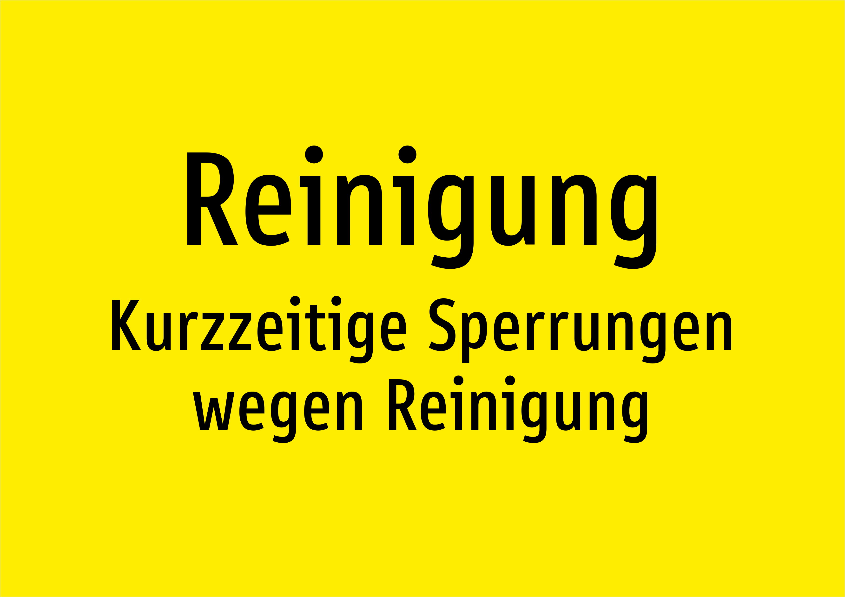 Reinigung - Kurzzeitige Sperrungen wegen Reinigung - Schild - Produktbild 2