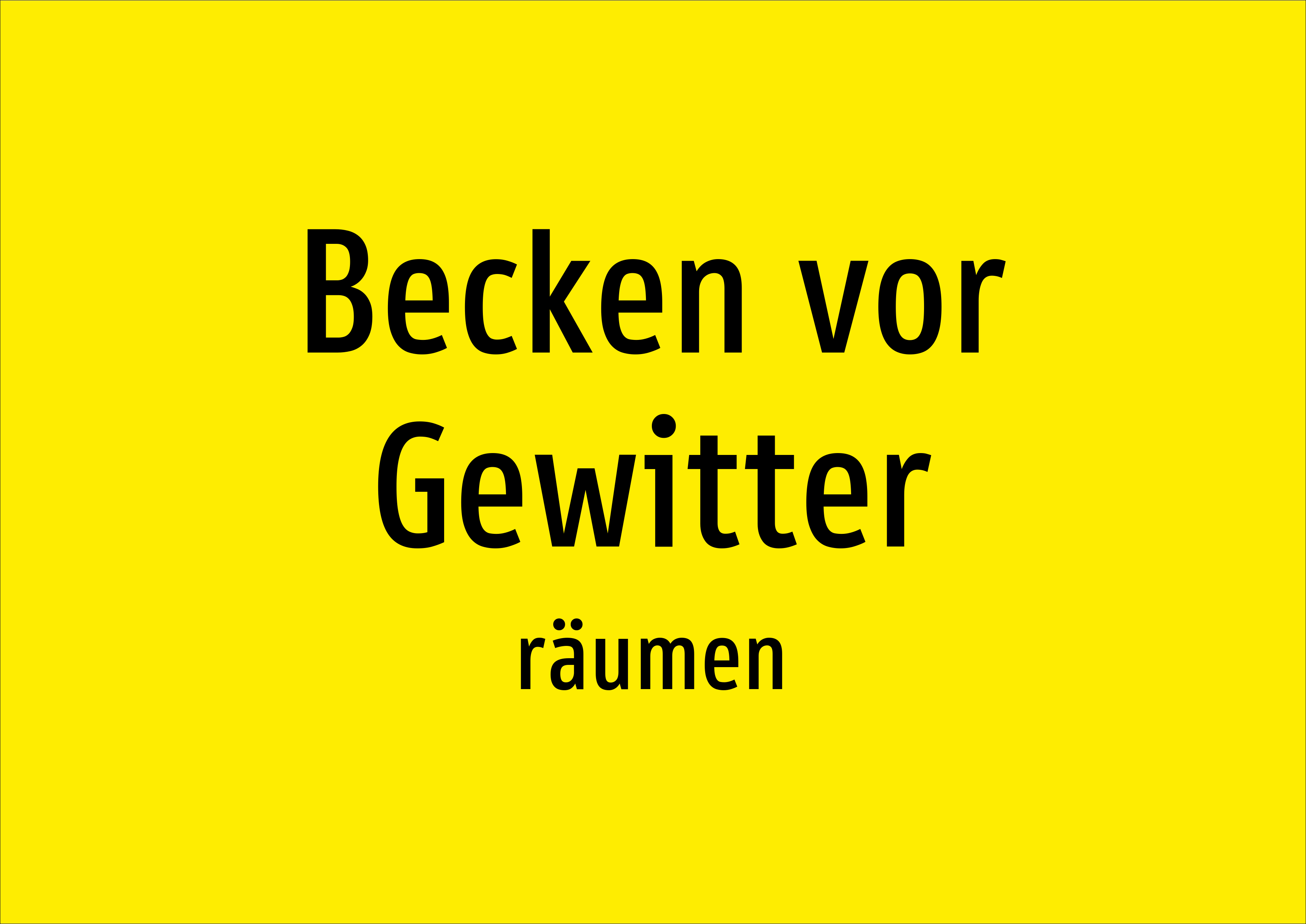 Becken vor Gewitter - räumen - Schild - Produktbild 2