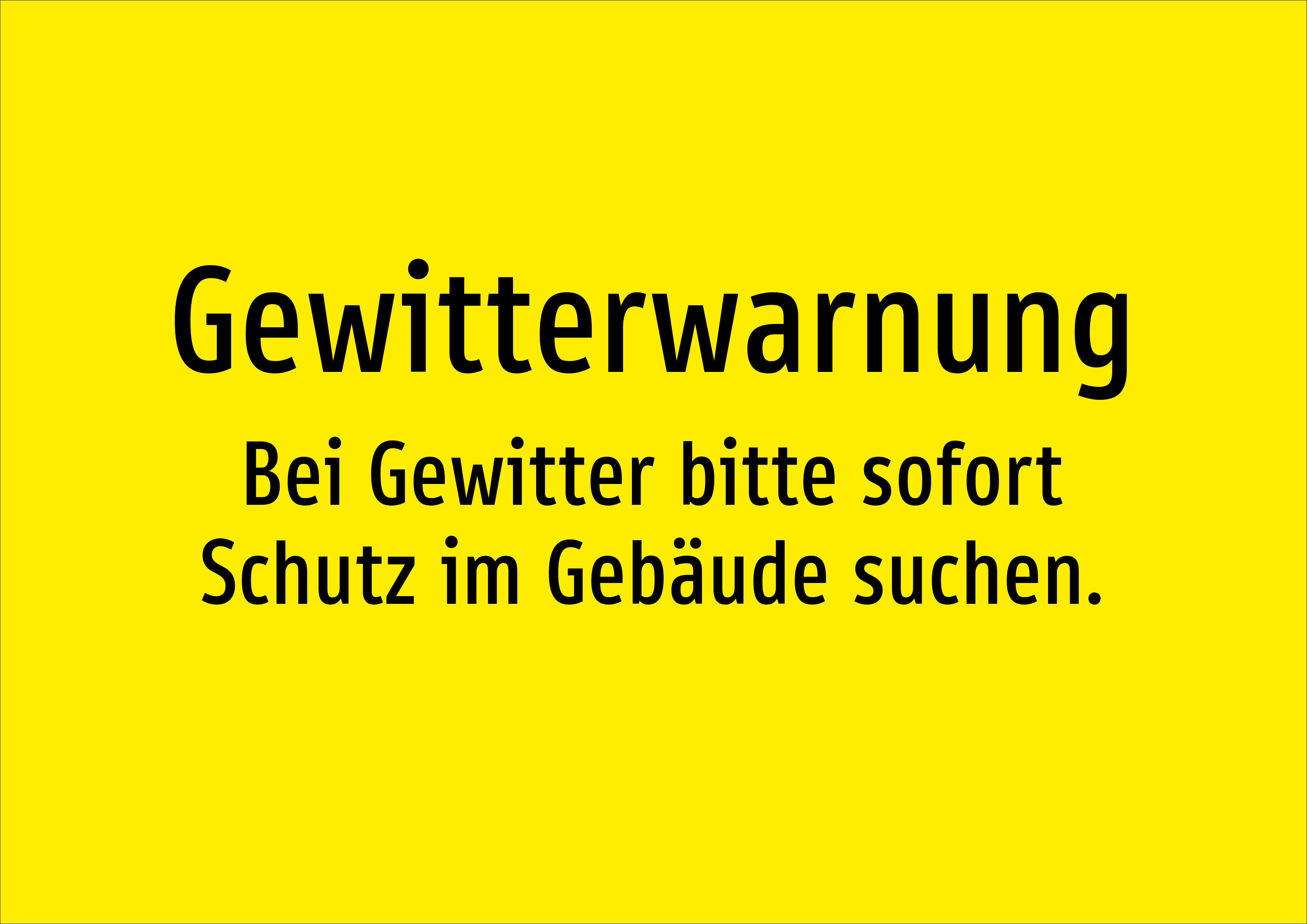 Gewitterwarnung - Bei Gewitter bitte sofort Schutz im Gebäude suchen. - Schild - Produktbild 2