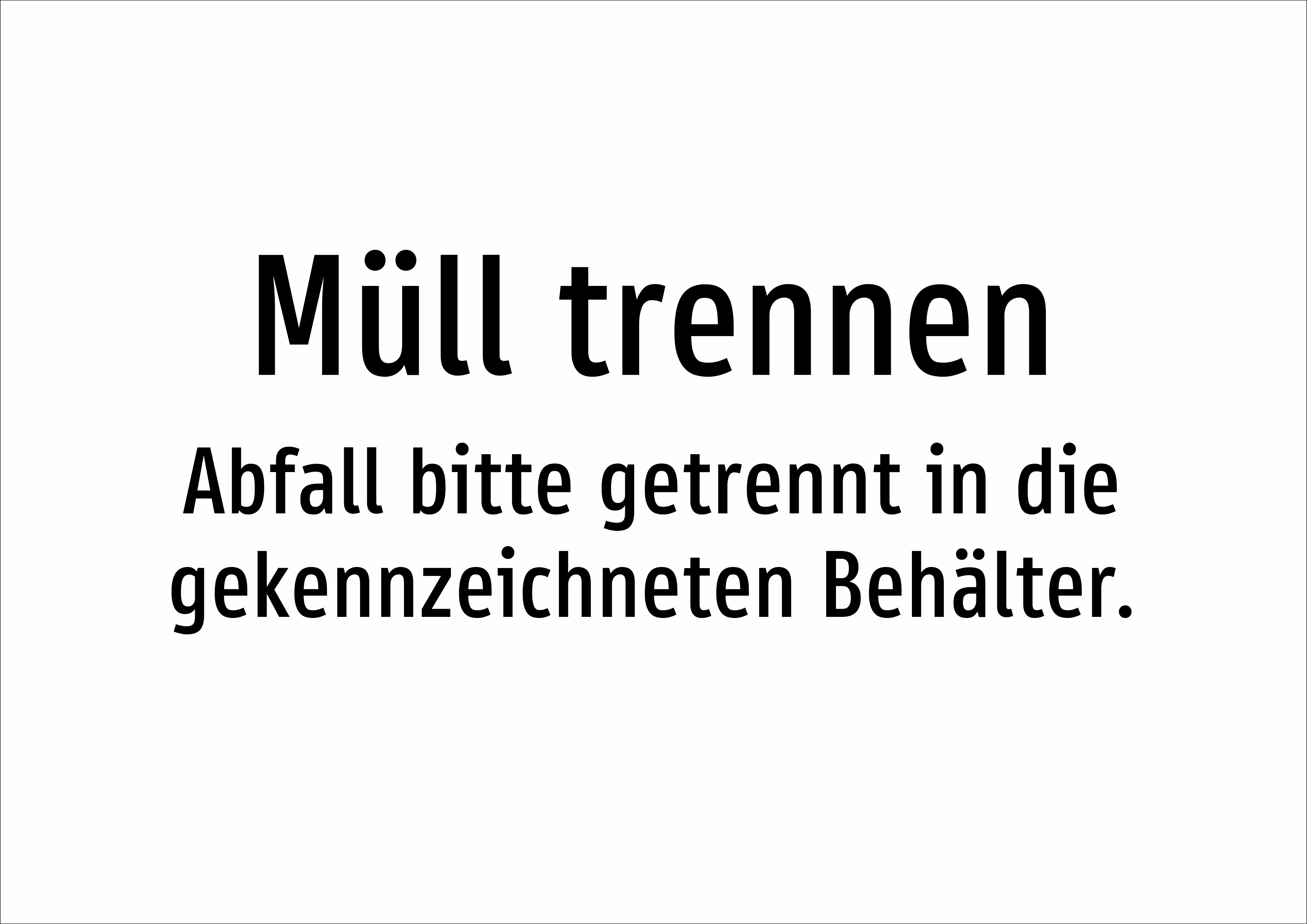 Müll trennen - Abfall bitte getrennt in die gekennzeichneten Behälter. - Schild - Produktbild 2