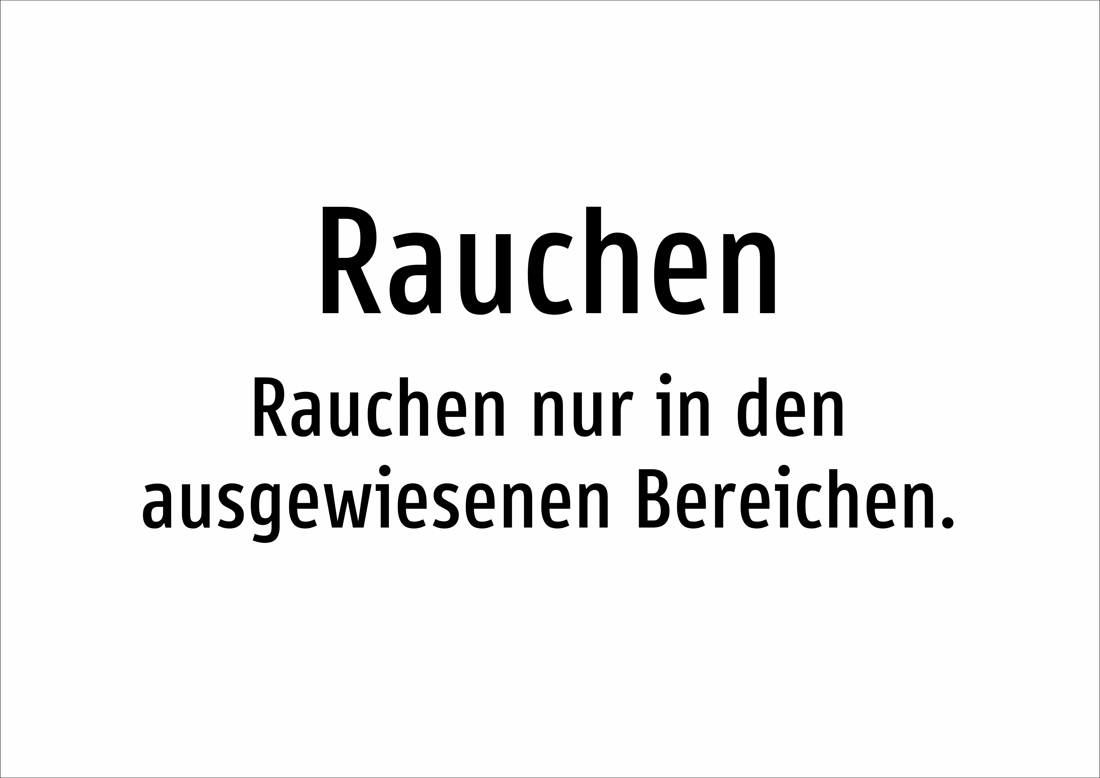 Rauchen - Rauchen nur in den ausgewiesenen Bereichen. - Schild - Produktbild 2