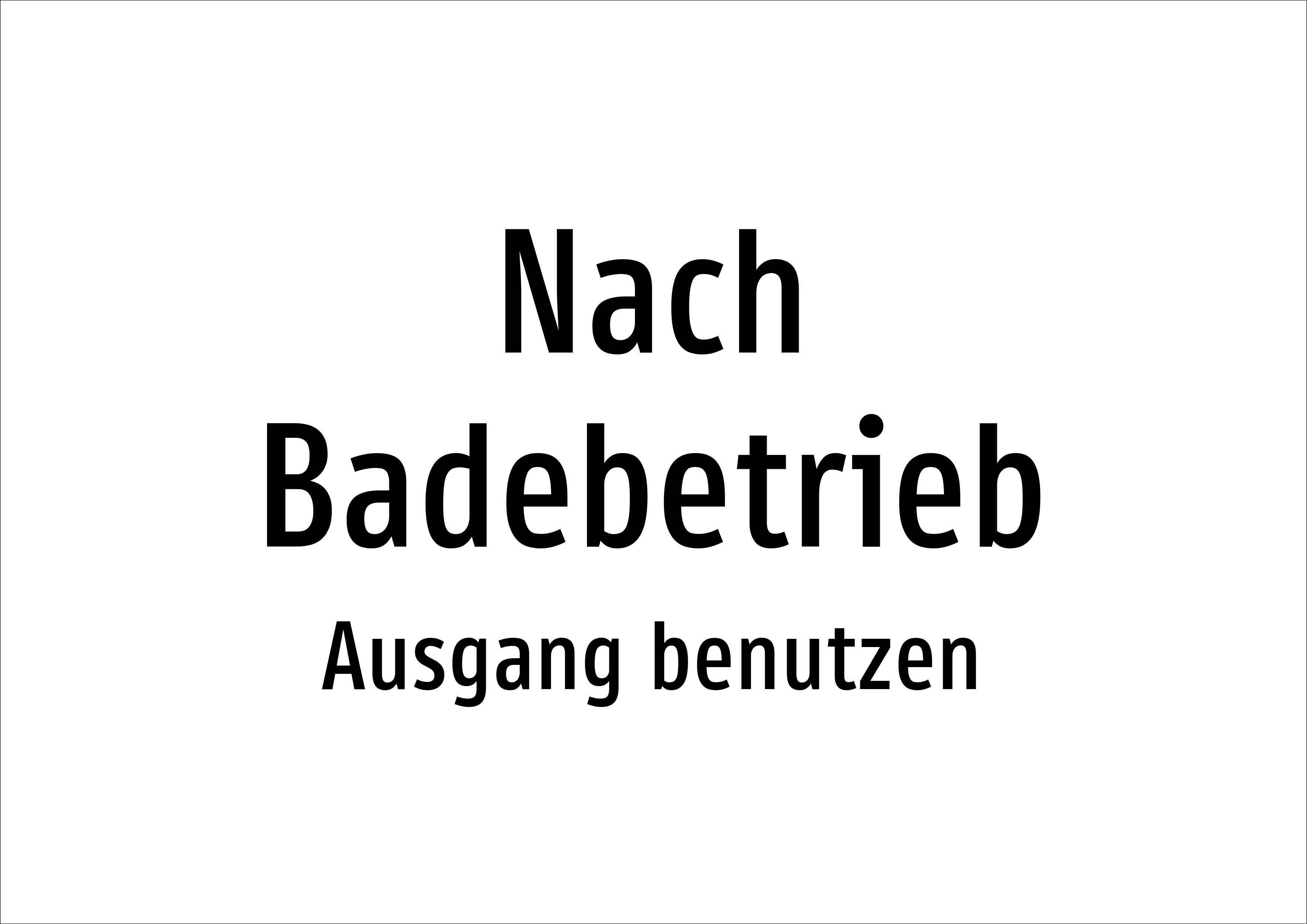 Nach Badebetrieb - Ausgang benutzen - Schild - Produktbild 2