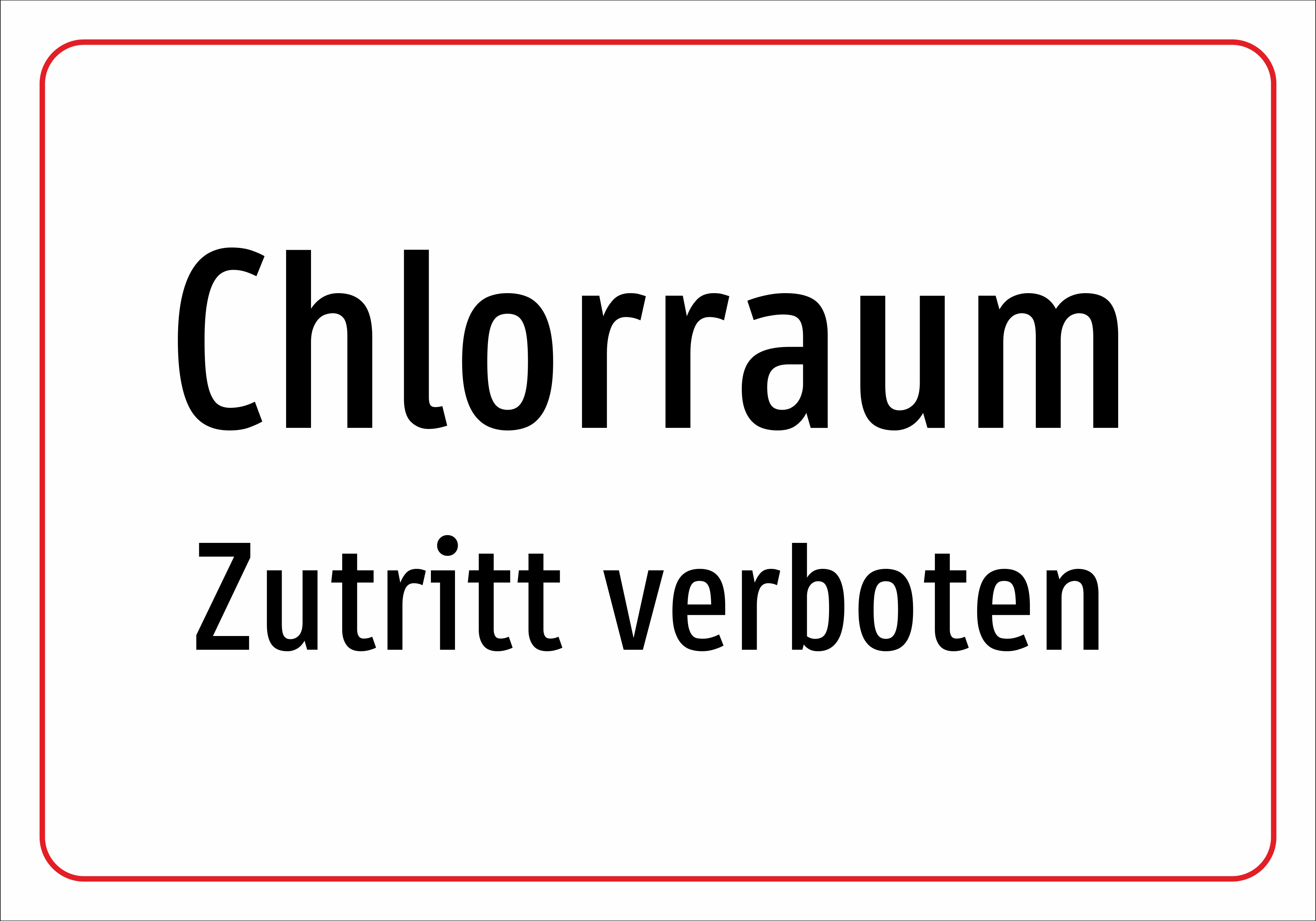 Chlorraum - Zutritt verboten - Schild - Produktbild 2