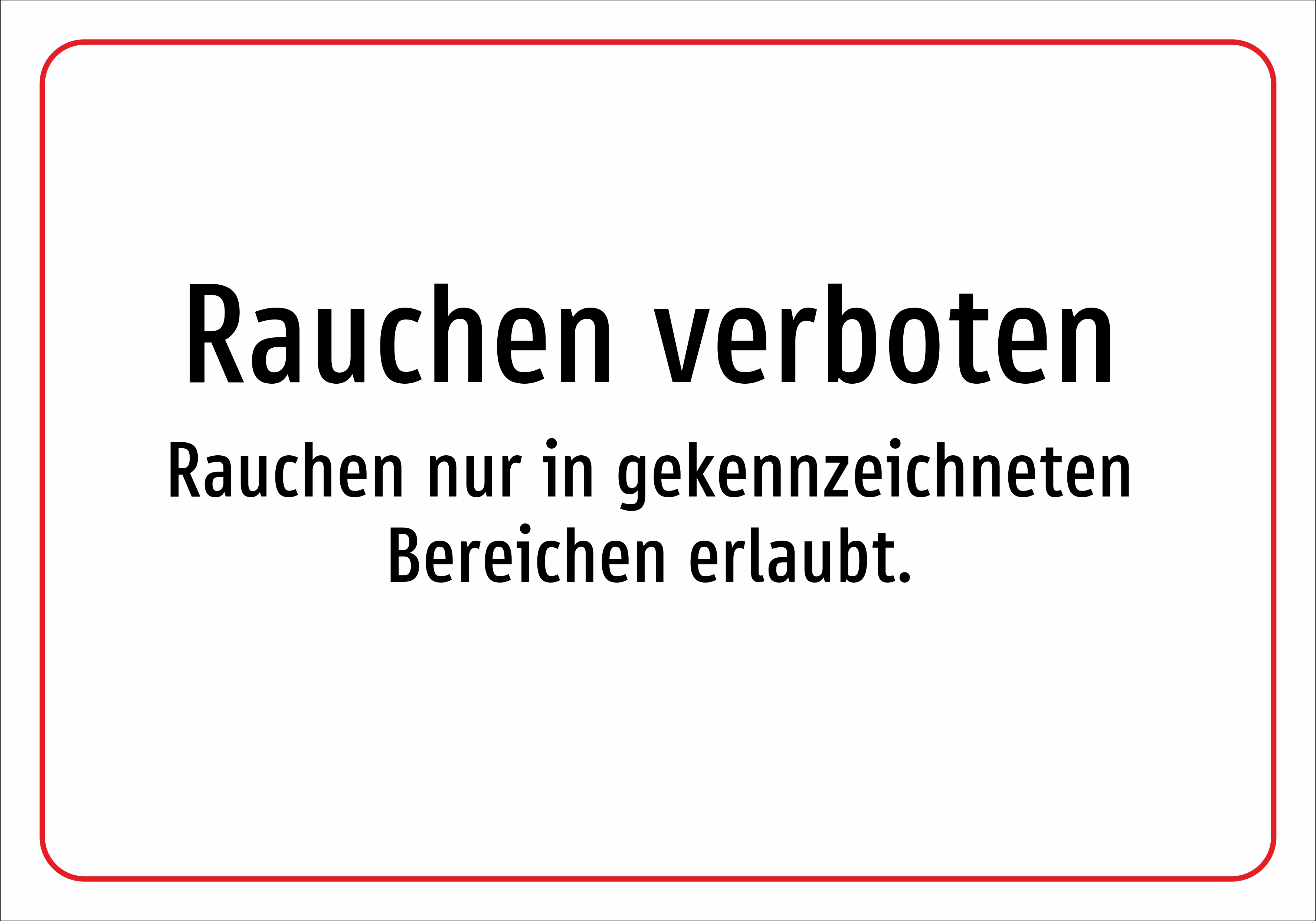 Rauchen verboten - Rauchen nur in gekennzeichneten Bereichen erlaubt. - Schild - Produktbild 2