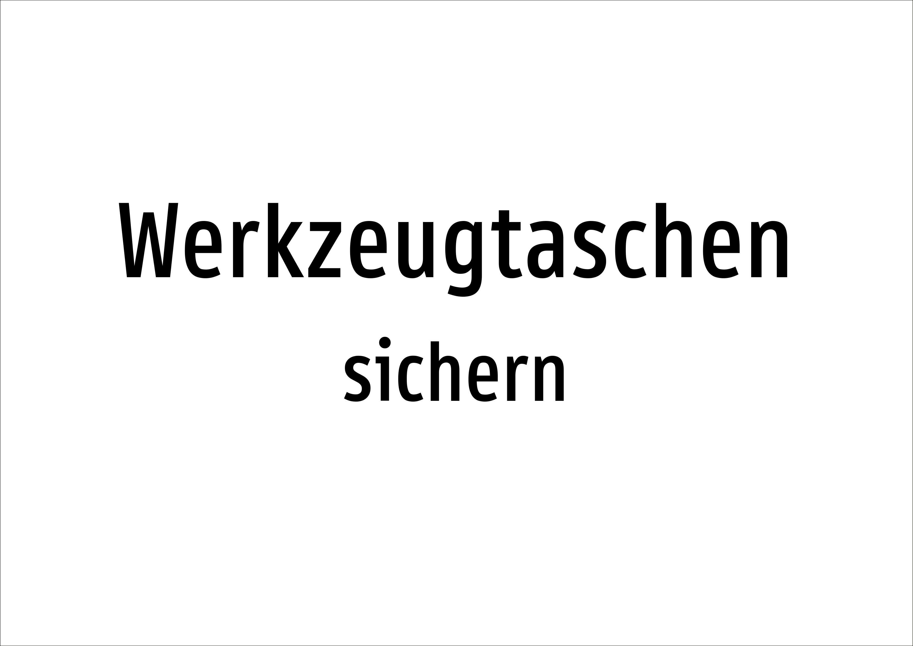 Werkzeugtaschen - sichern - Schild - Produktbild 2