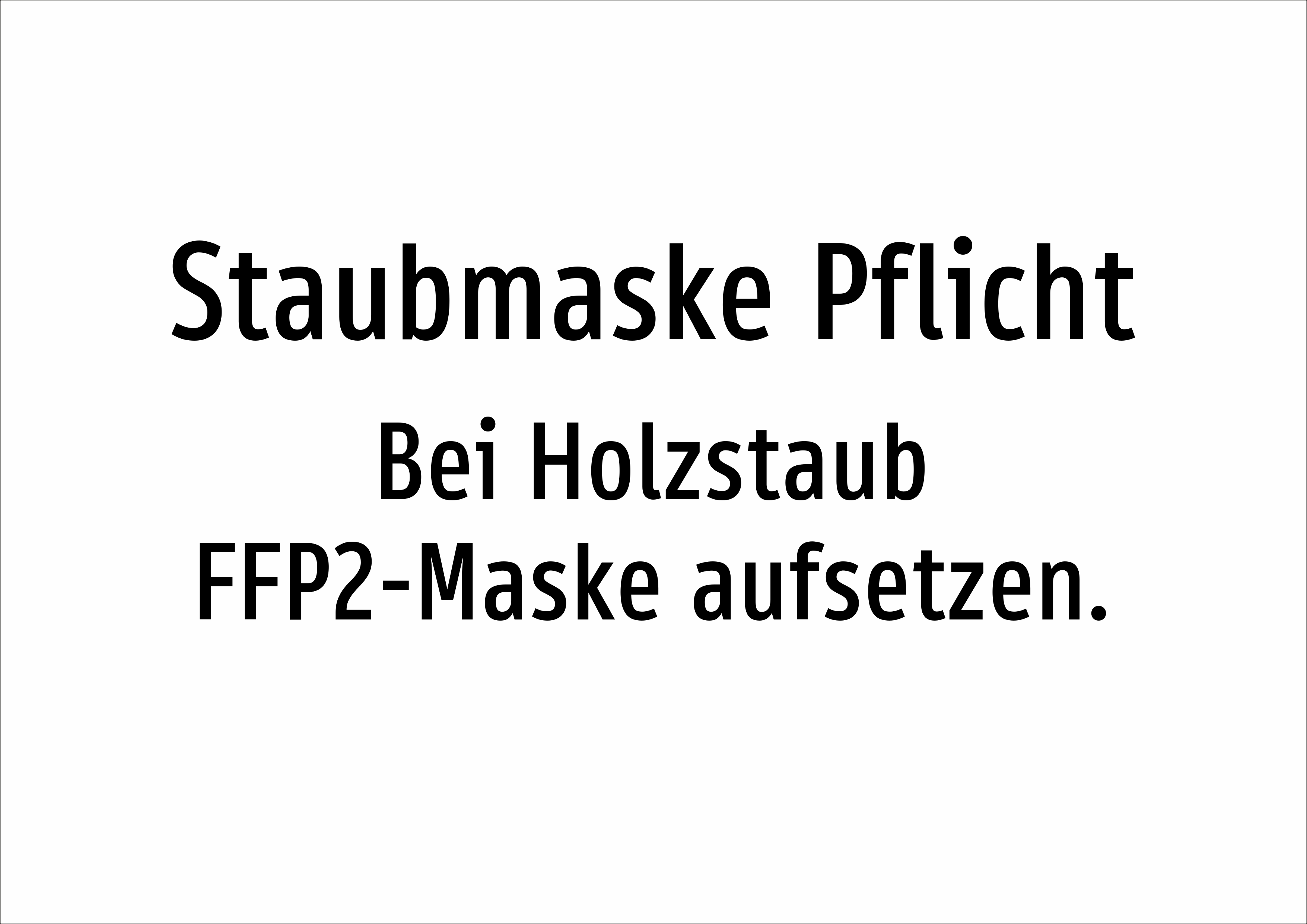Staubmaske Pflicht - Bei Holzstaub FFP2-Maske aufsetzen. - Schild - Produktbild 2