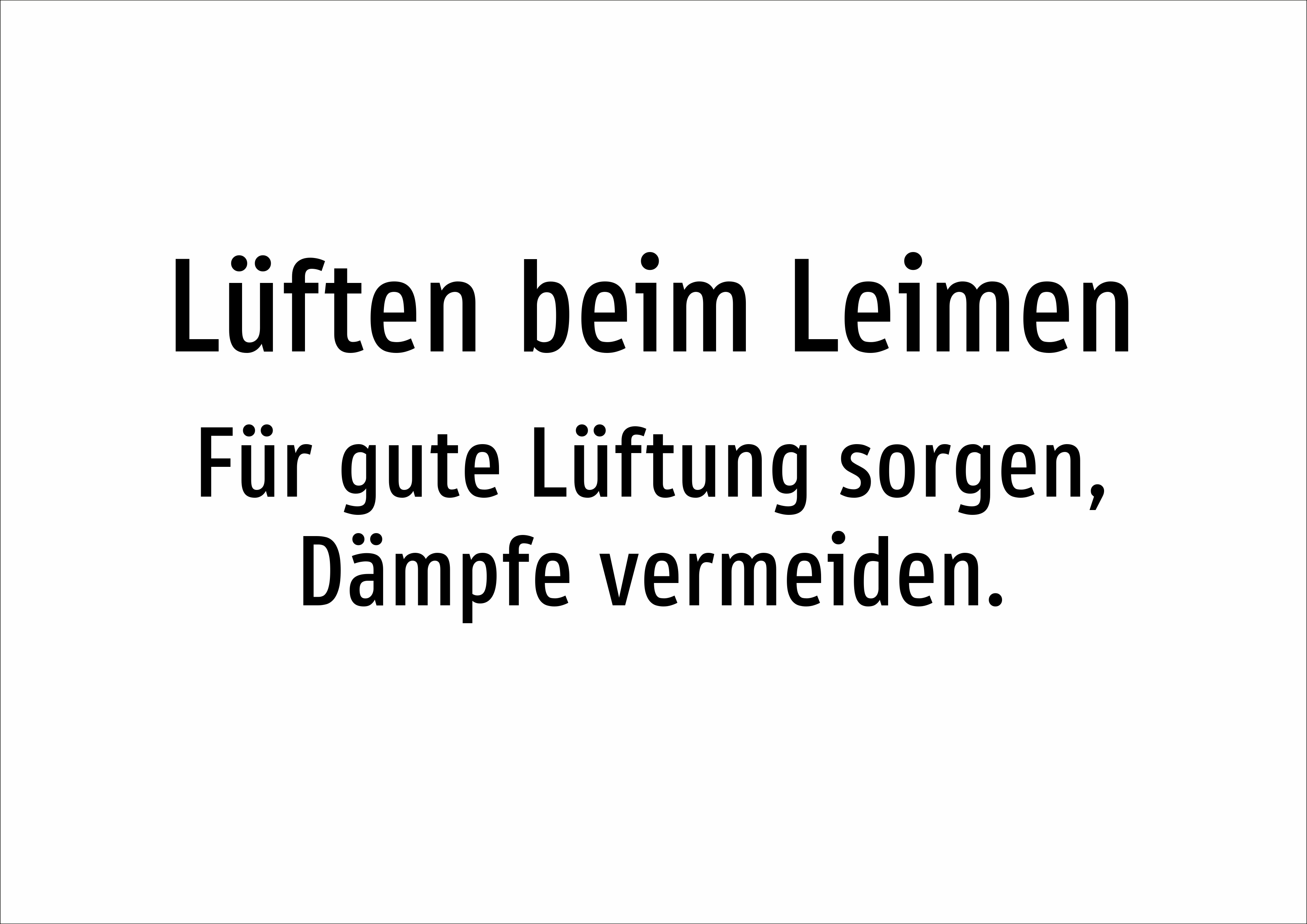 Lüften beim Leimen - Für gute Lüftung sorgen, Dämpfe vermeiden. - Schild - Produktbild 2