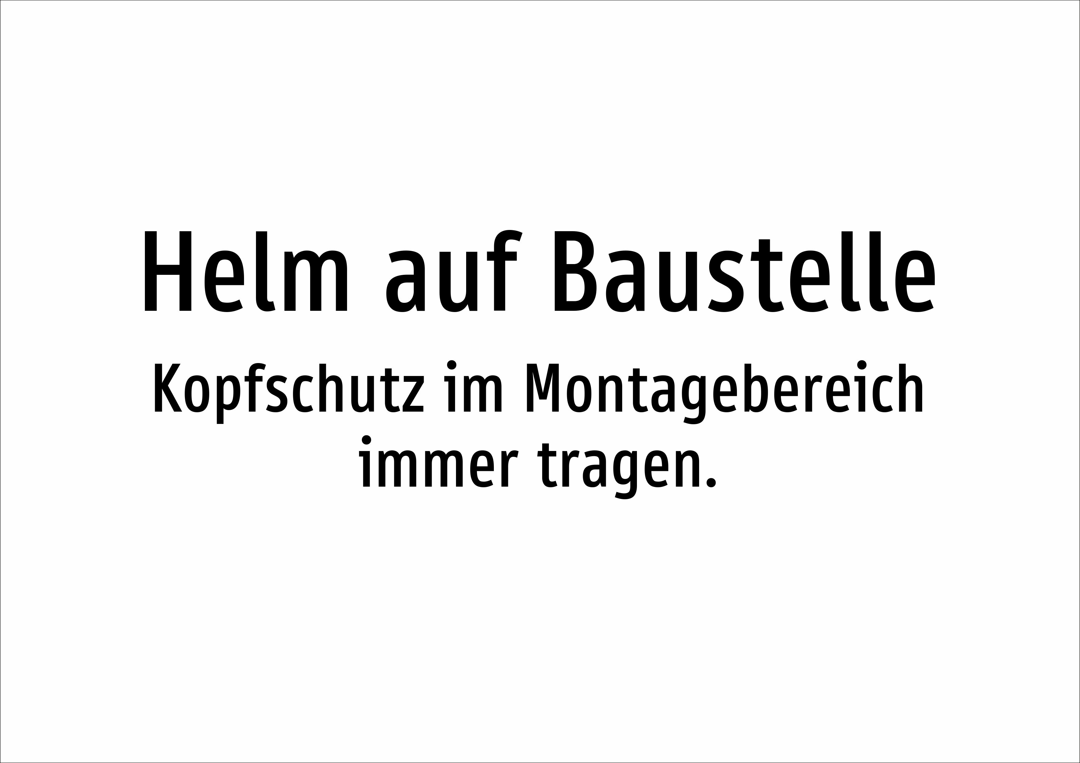 Helm auf Baustelle - Kopfschutz im Montagebereich immer tragen. - Schild - Produktbild 2