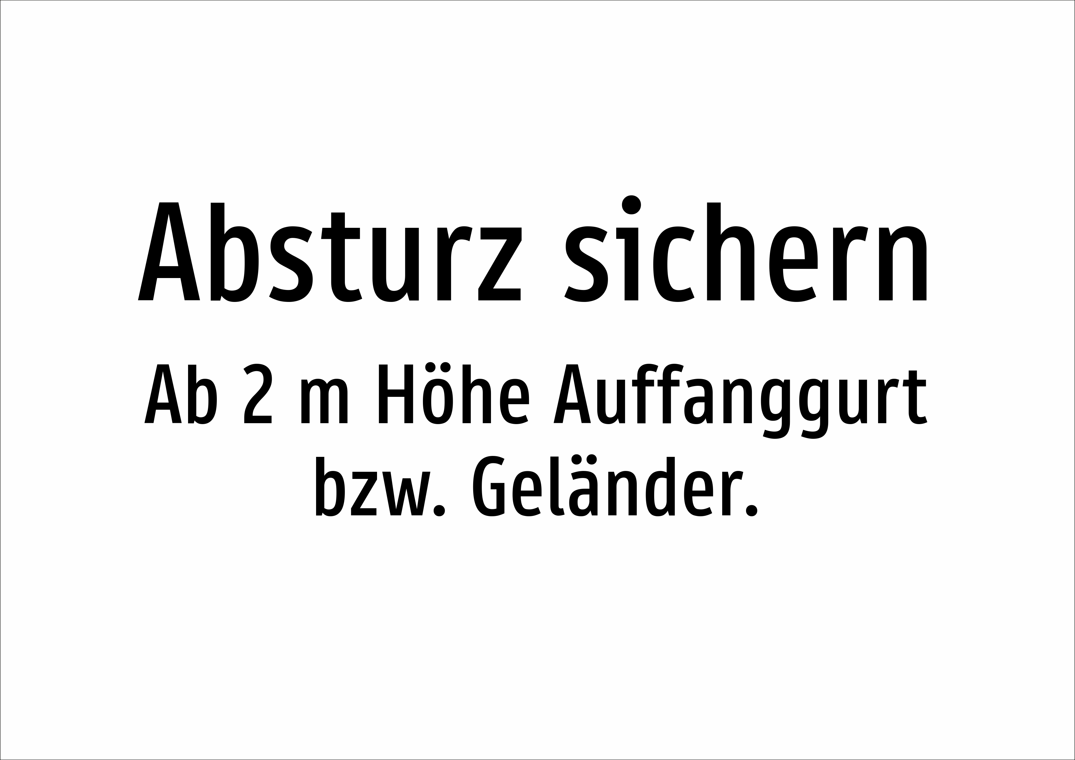 Absturz sichern - Ab 2 m Höhe Auffanggurt bzw. Geländer. - Schild - Produktbild 2