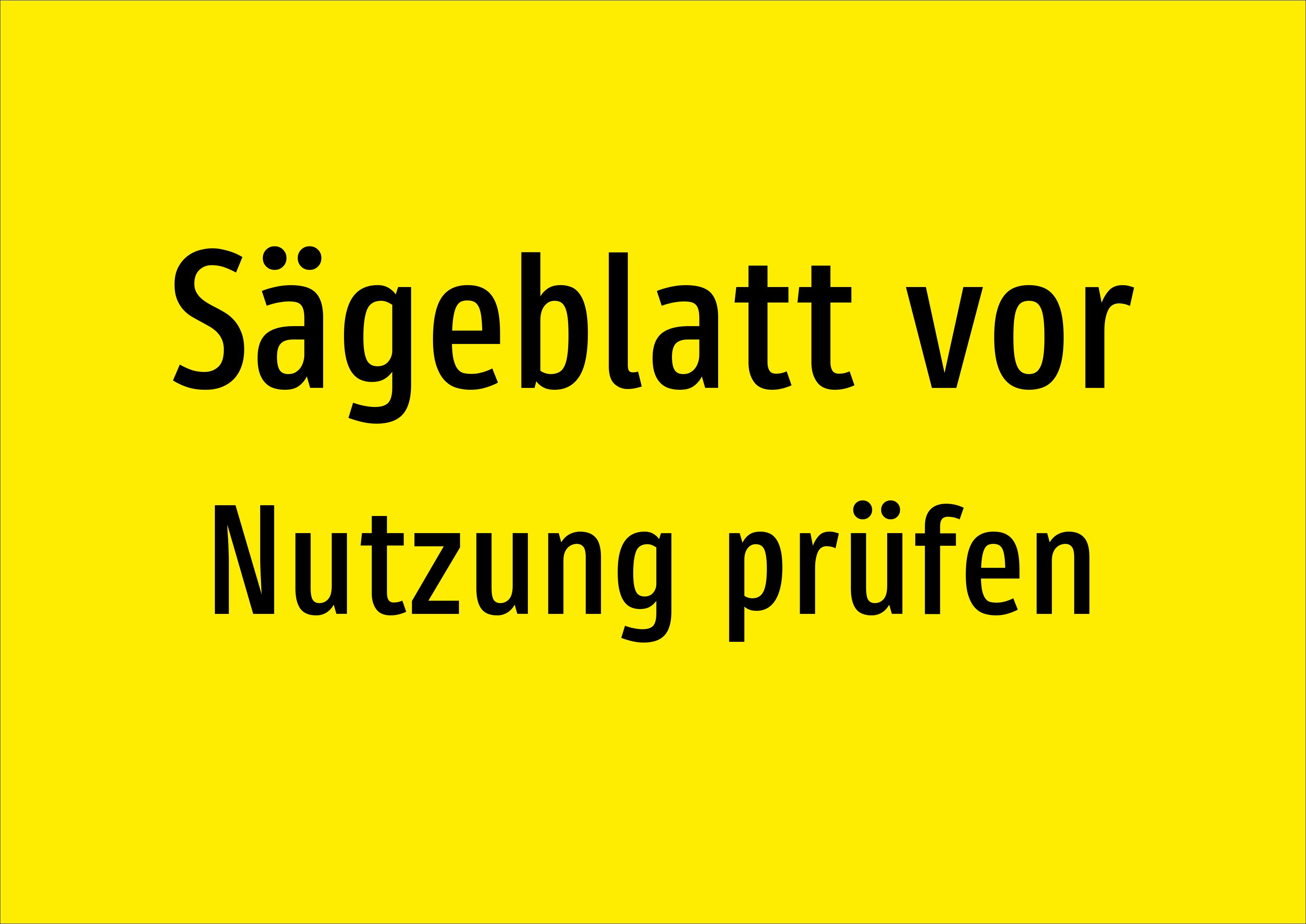 Sägeblatt vor - Nutzung prüfen - Schild - Produktbild 2
