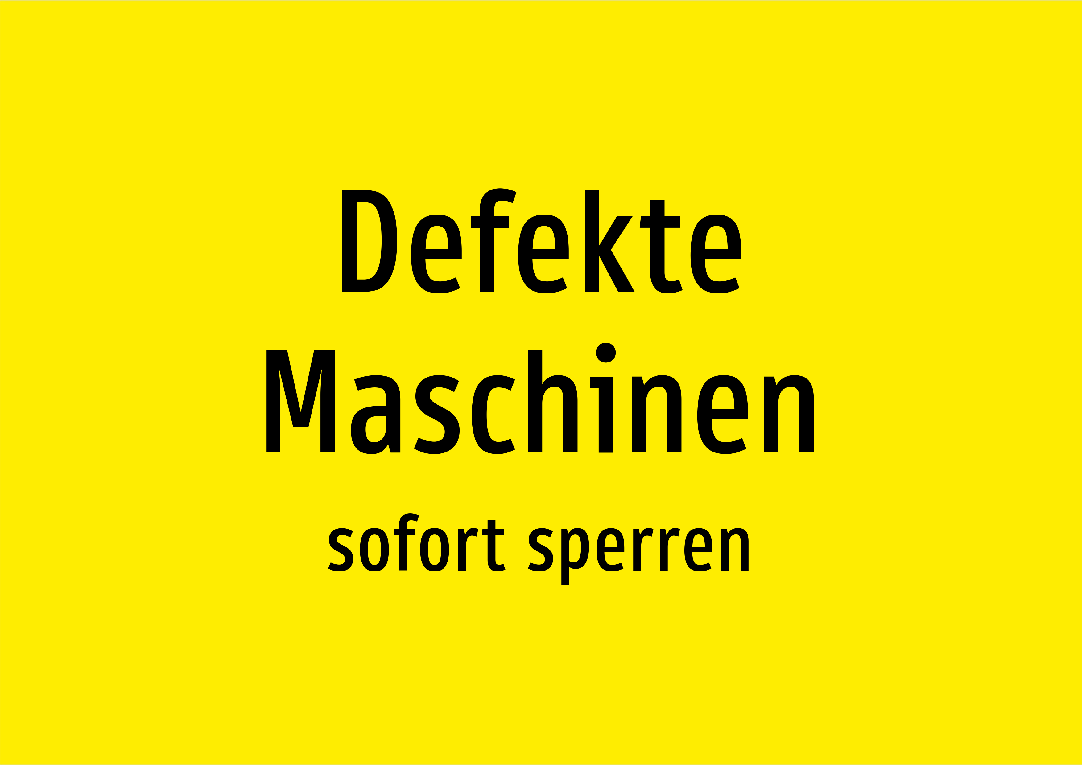 Defekte Maschinen - sofort sperren - Schild - Produktbild 2
