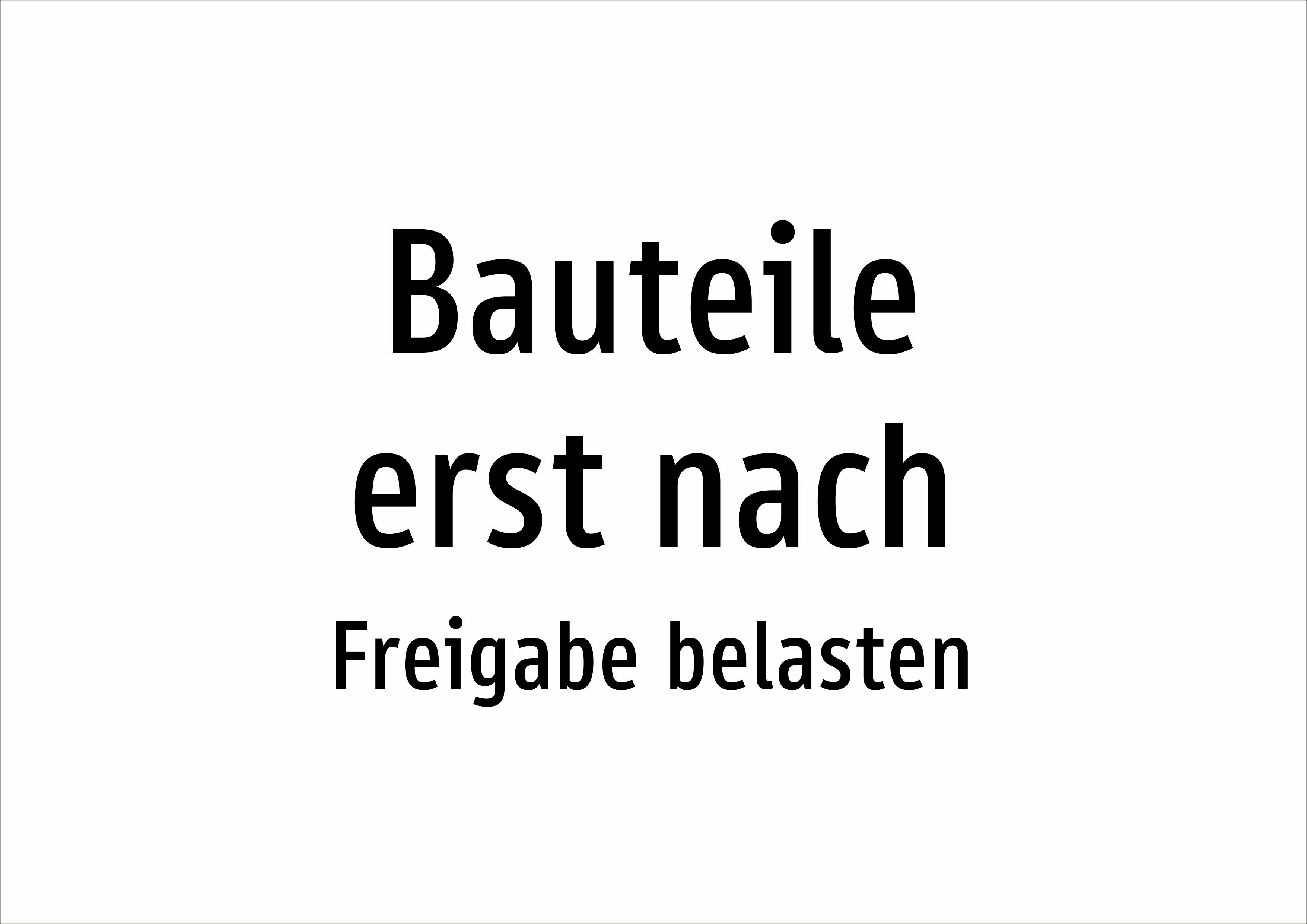 Bauteile erst nach - Freigabe belasten - Schild - Produktbild 2