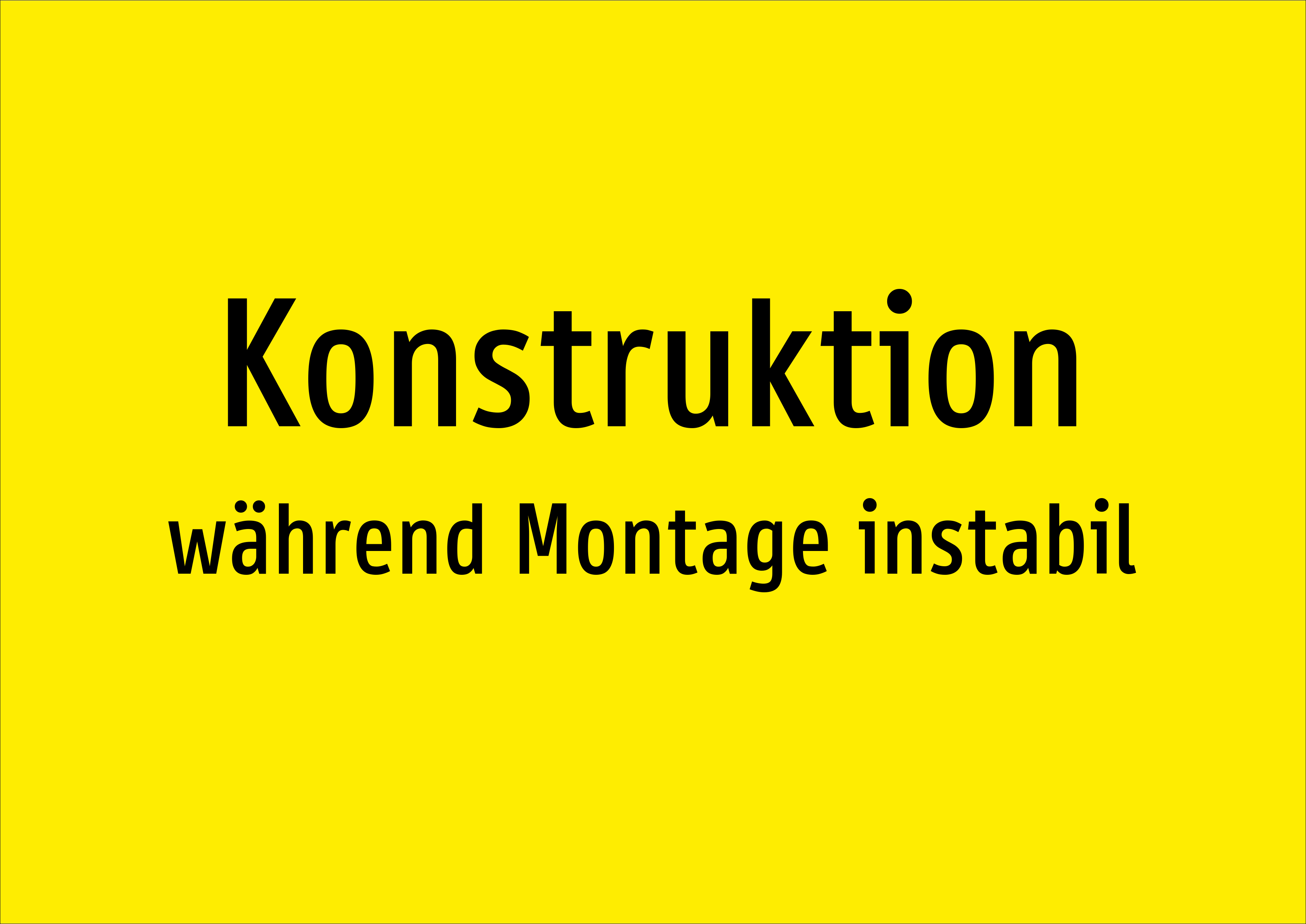 Konstruktion - während Montage instabil - Schild - Produktbild 2