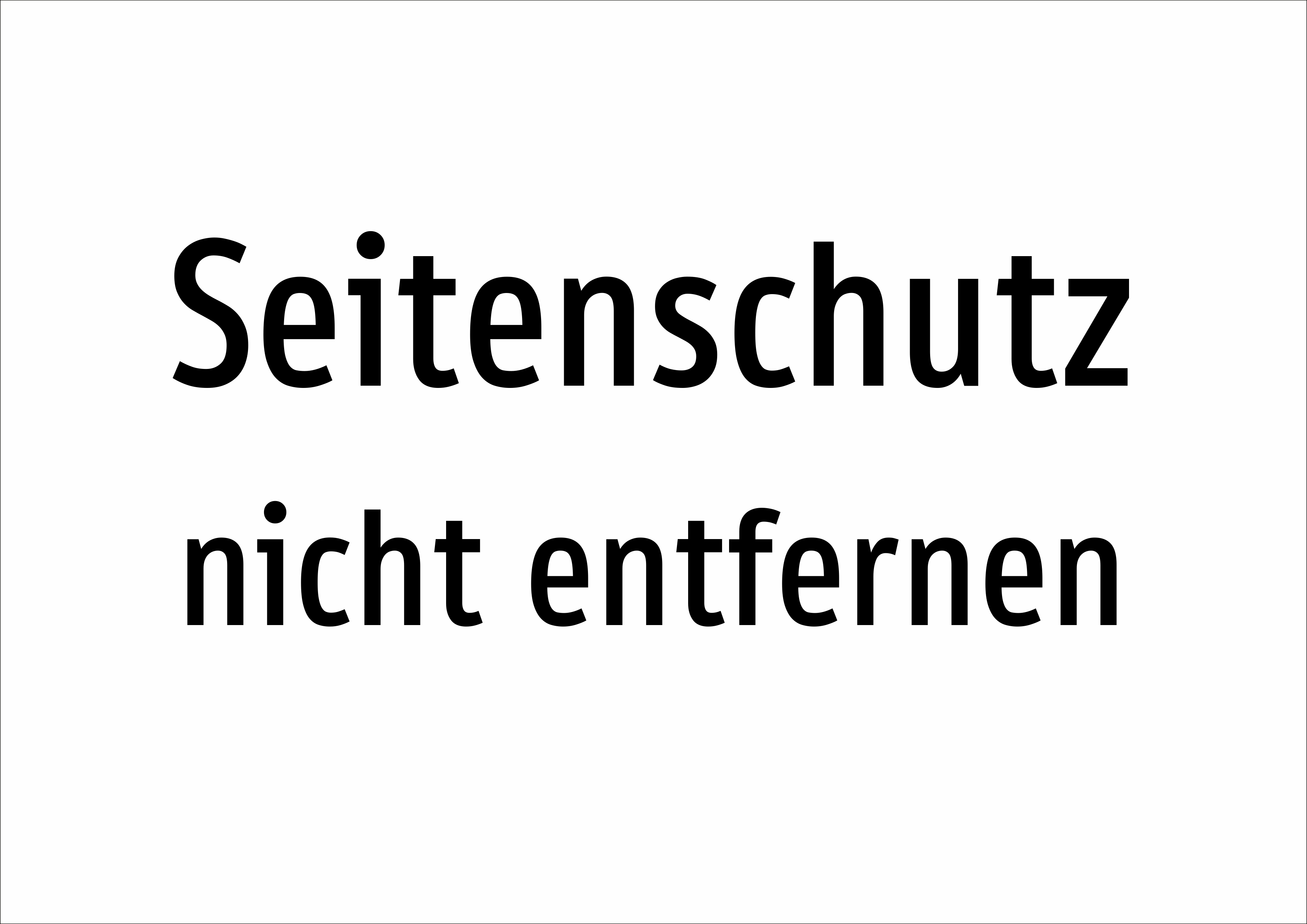 Seitenschutz - nicht entfernen - Schild - Produktbild 2