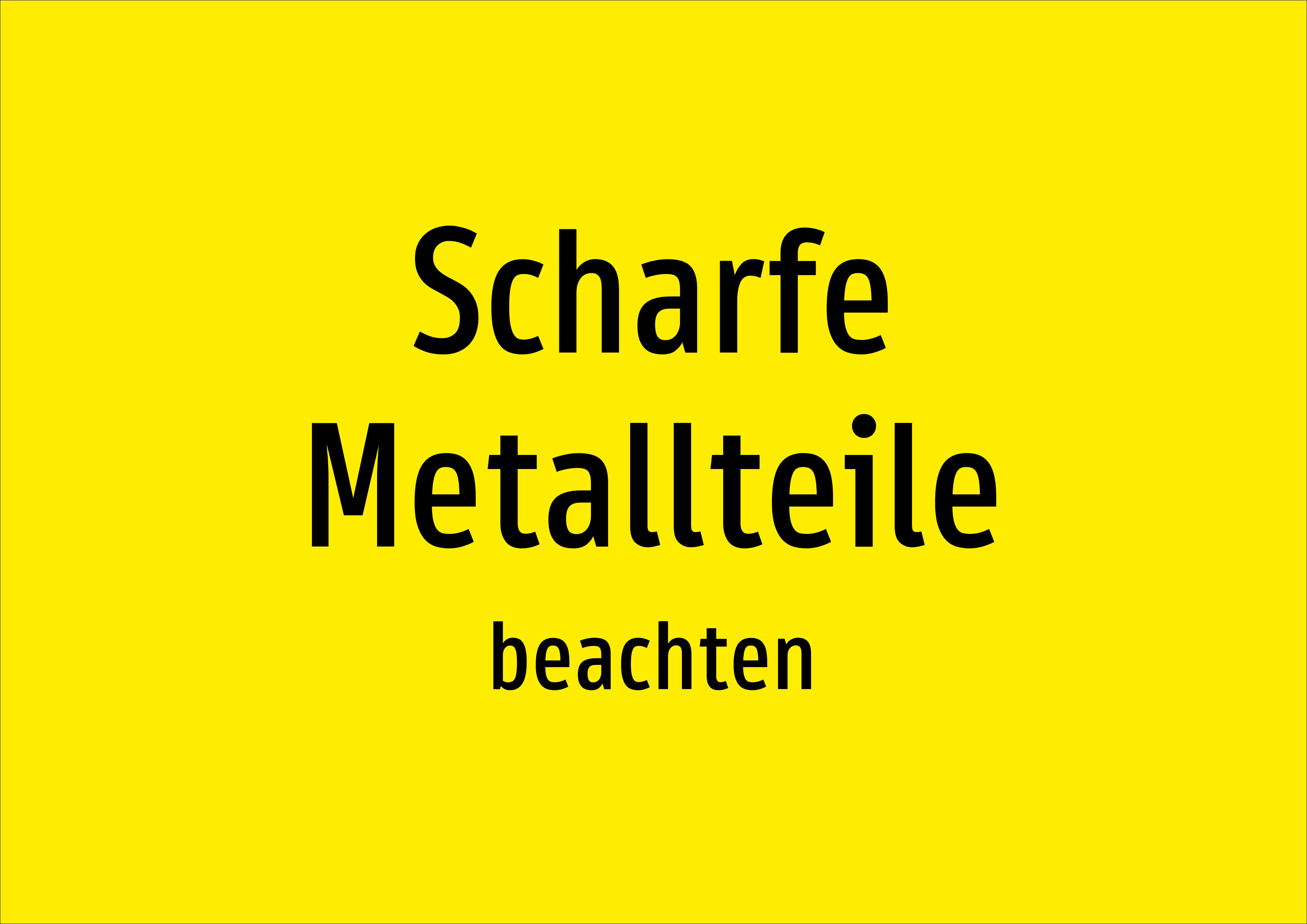 Scharfe Metallteile - beachten - Schild - Produktbild 2