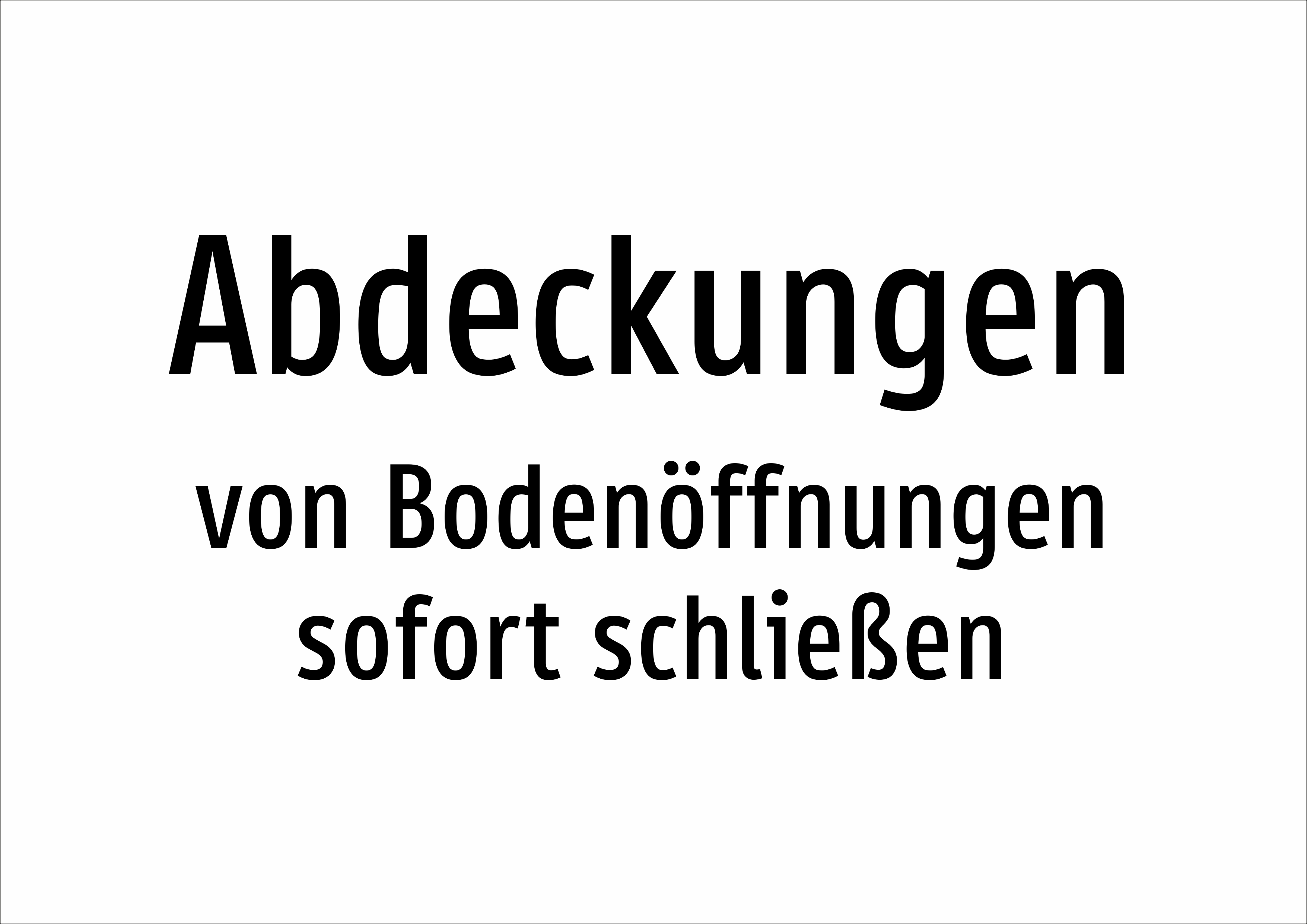 Abdeckungen - von Bodenöffnungen sofort schließen - Schild - Produktbild 2