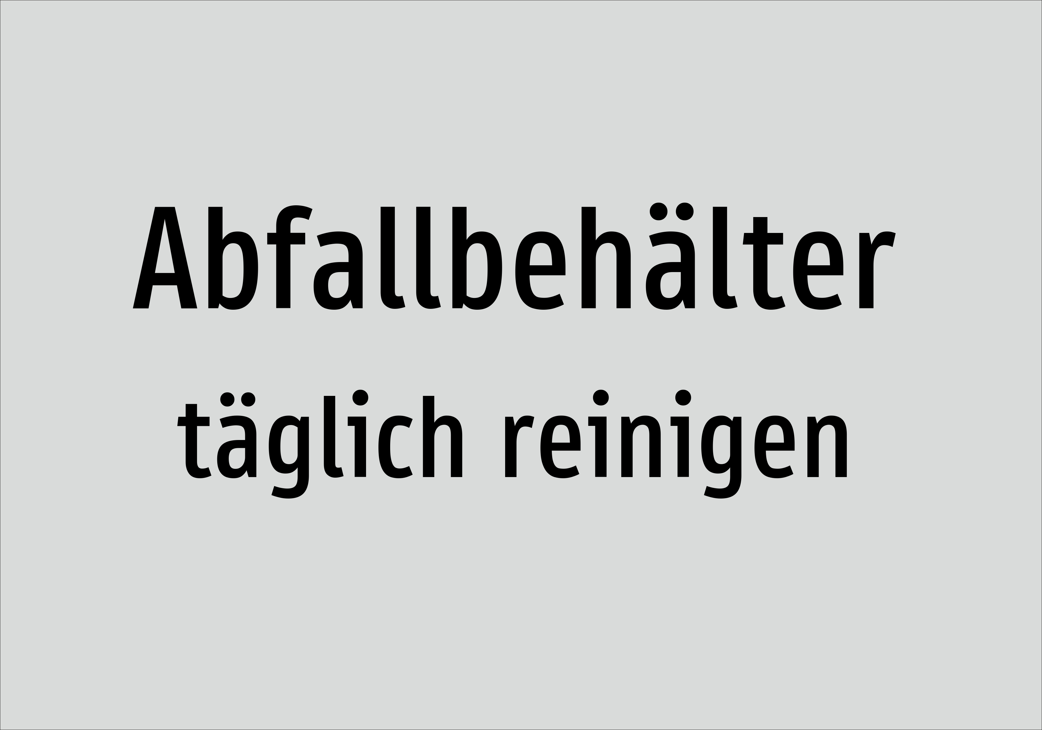 Abfallbehälter - täglich reinigen - Schild - Produktbild 2