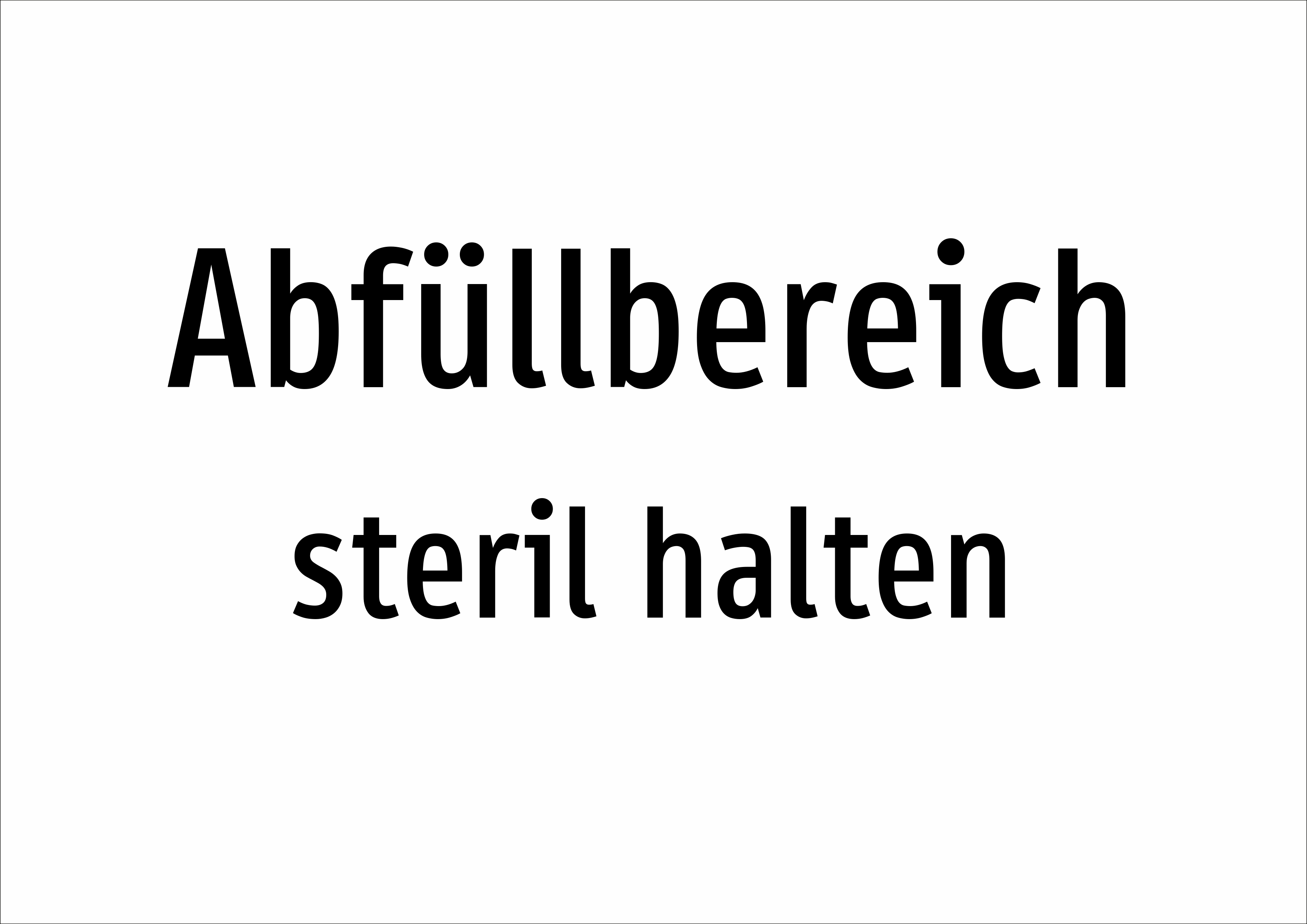 Abfüllbereich - steril halten - Schild - Produktbild 2
