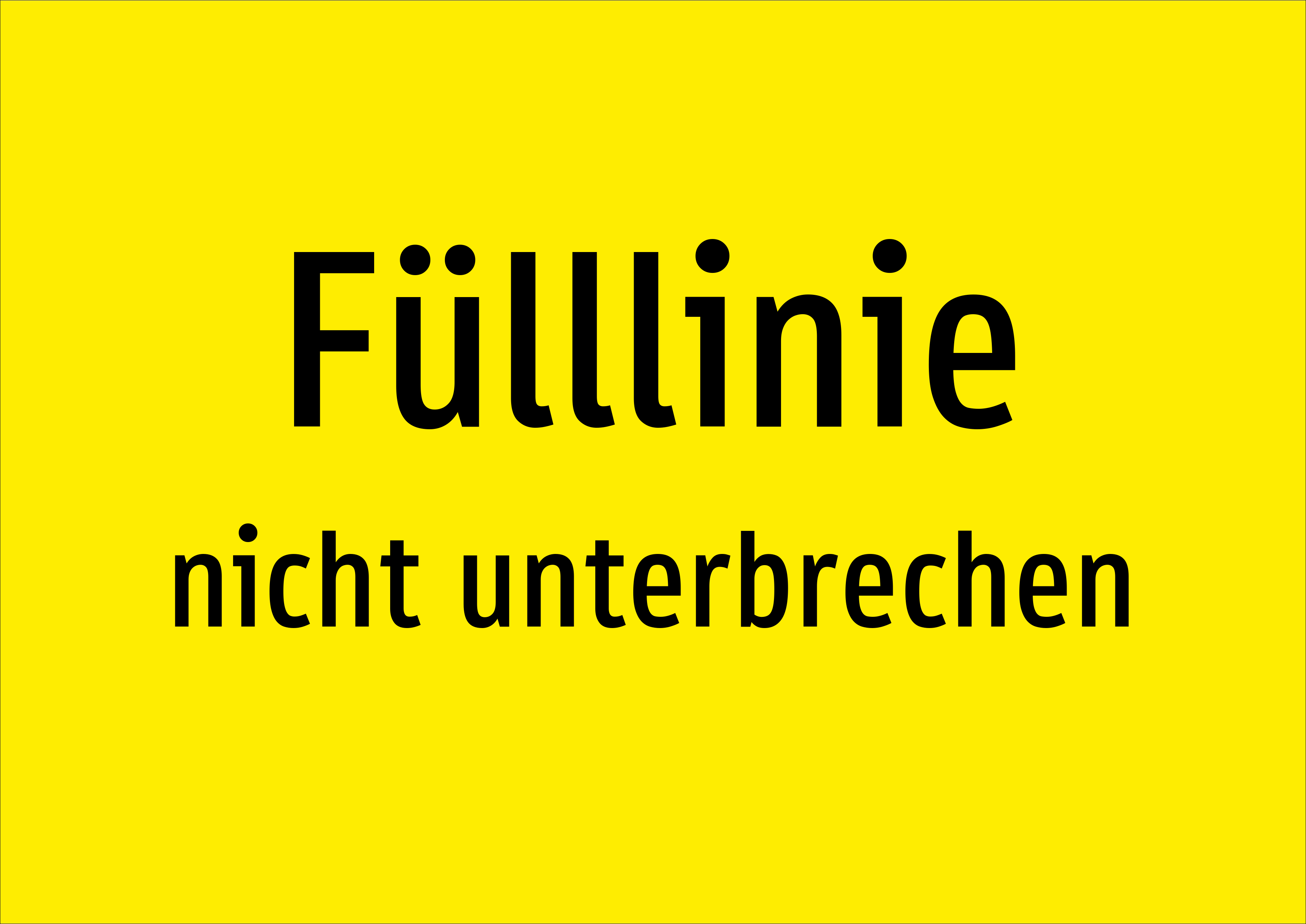 Fülllinie - nicht unterbrechen - Schild - Produktbild 2