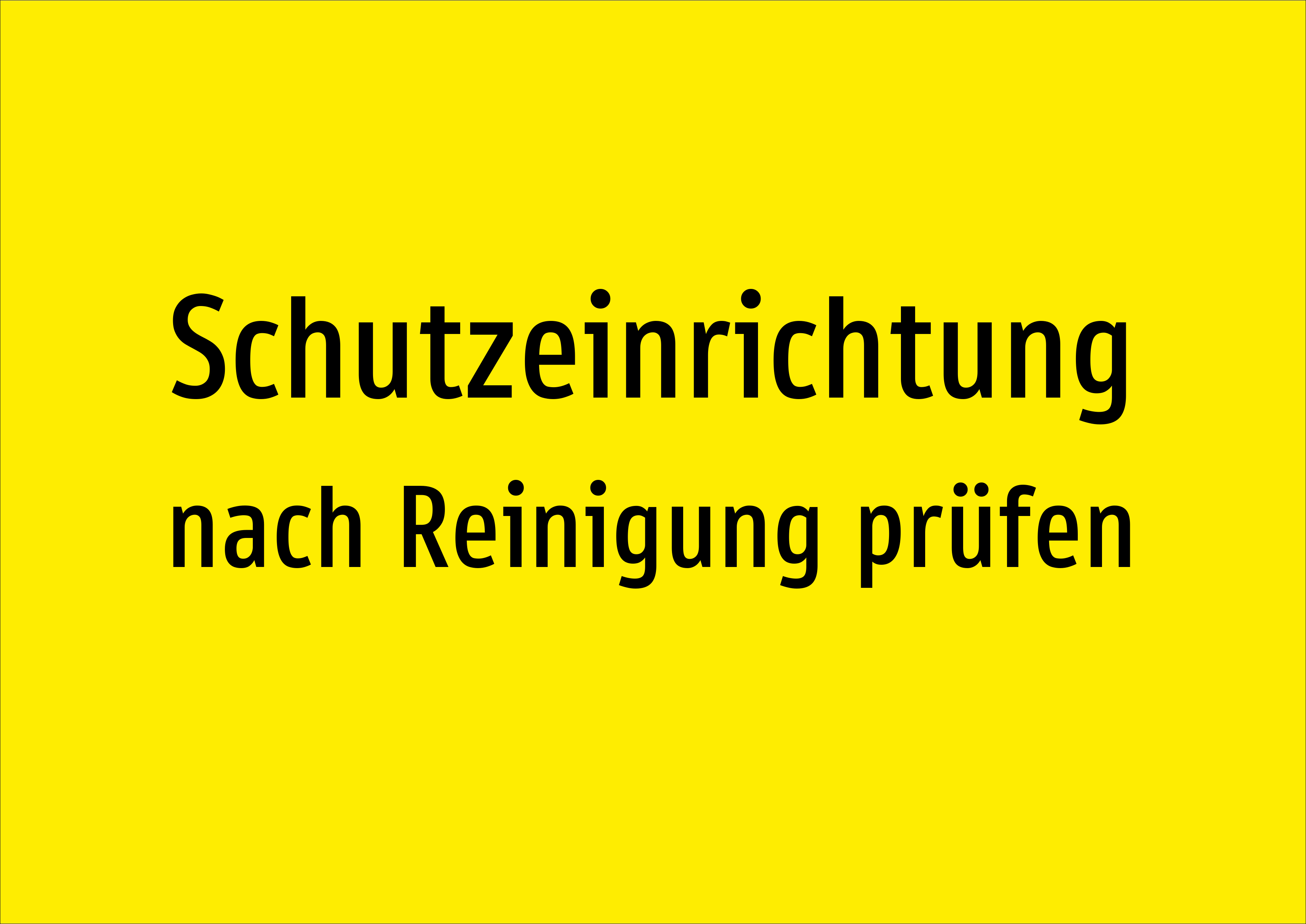 Schutzeinrichtung - nach Reinigung prüfen - Schild - Produktbild 2