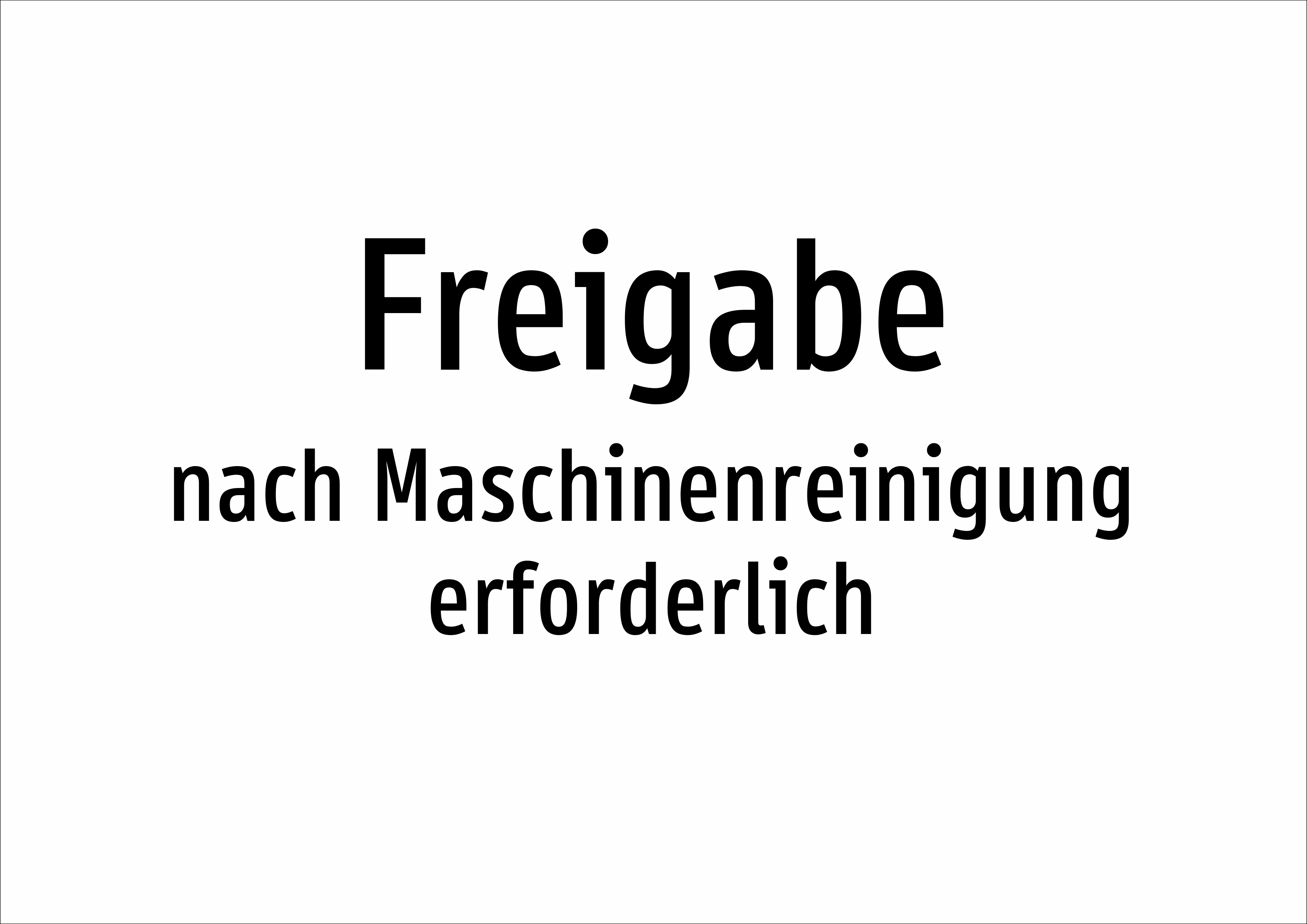 Freigabe - nach Maschinenreinigung erforderlich - Schild - Produktbild 2