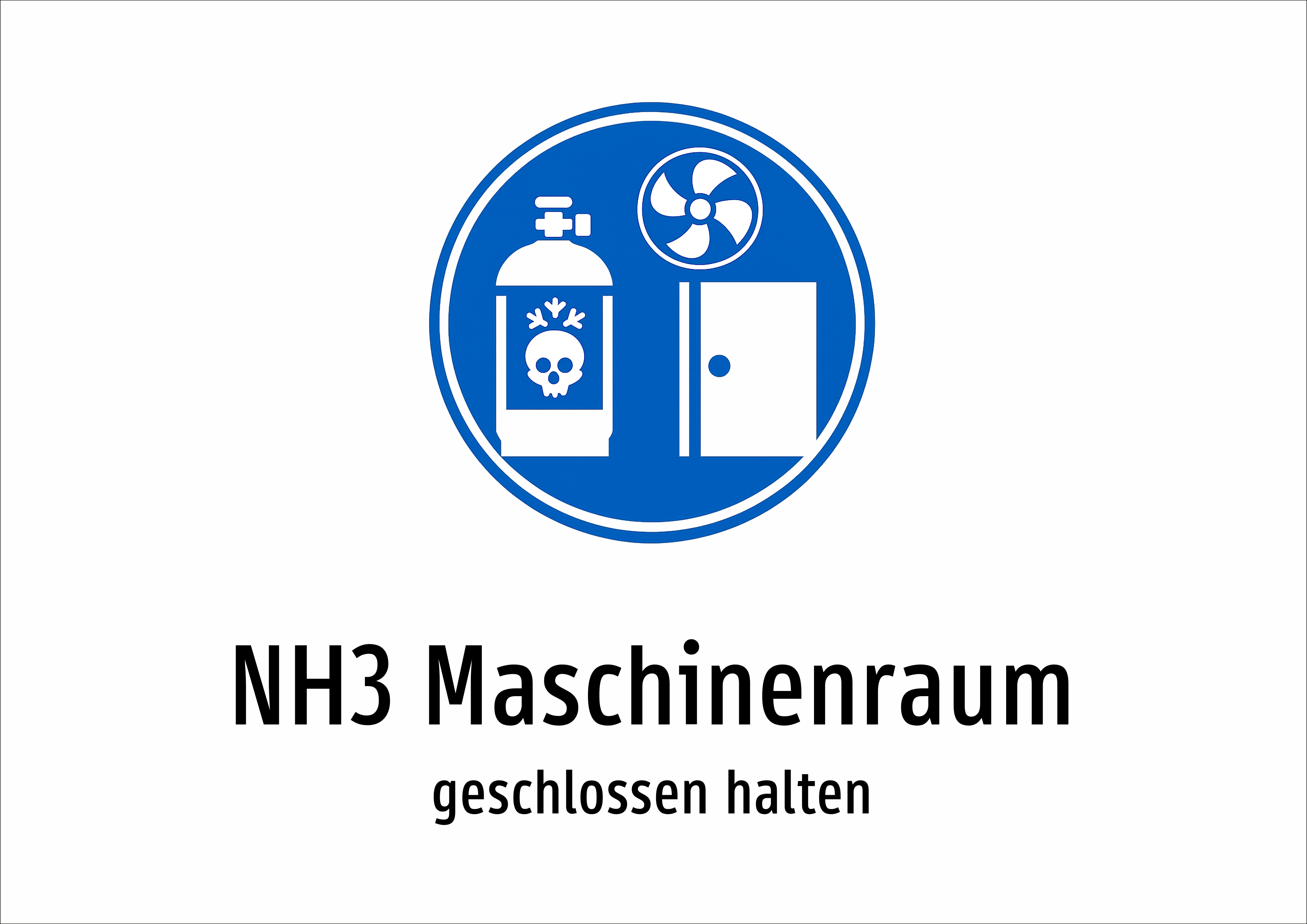 NH3 Maschinenraum - geschlossen halten - Schild