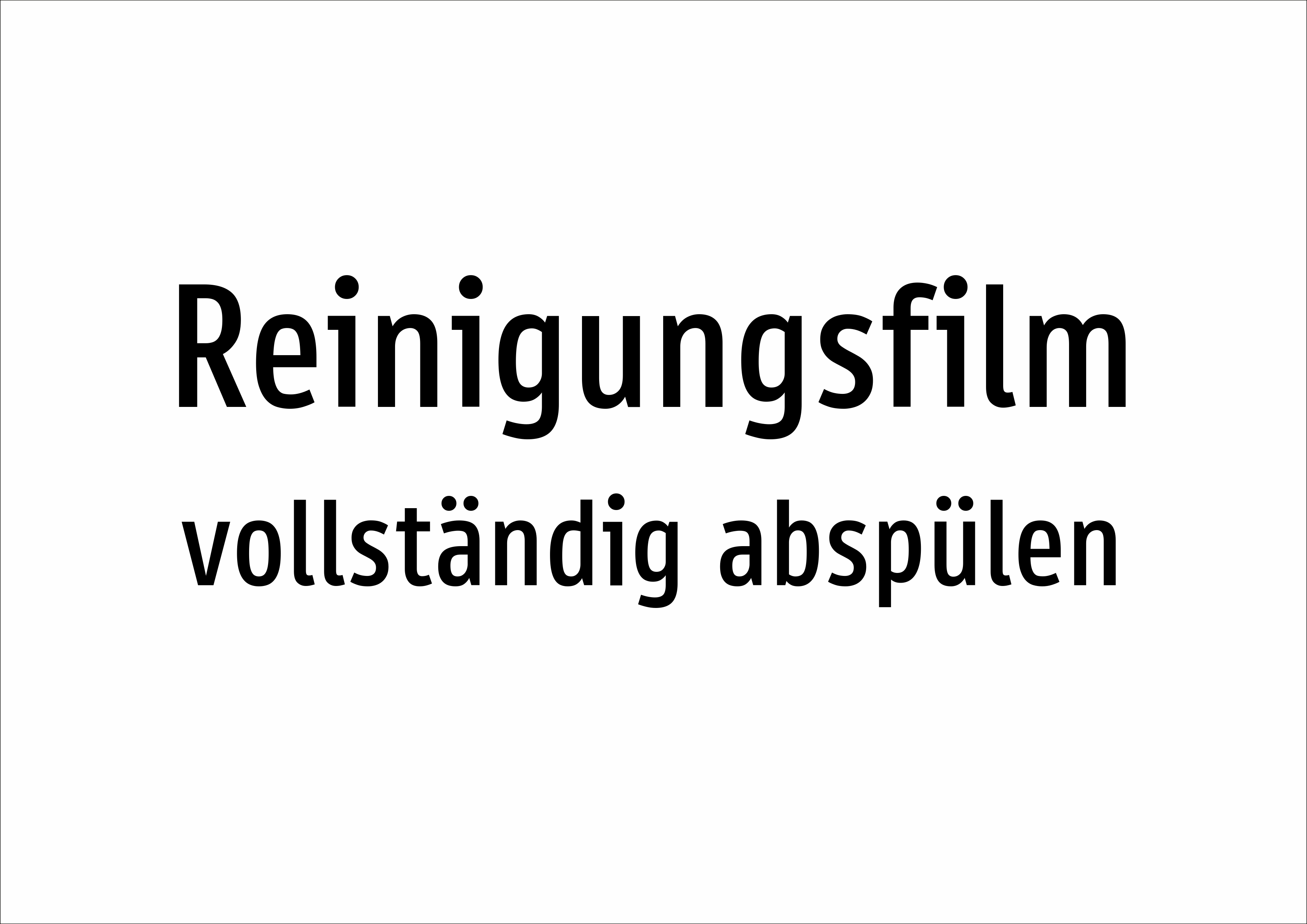 Reinigungsfilm - vollständig abspülen - Schild - Produktbild 2