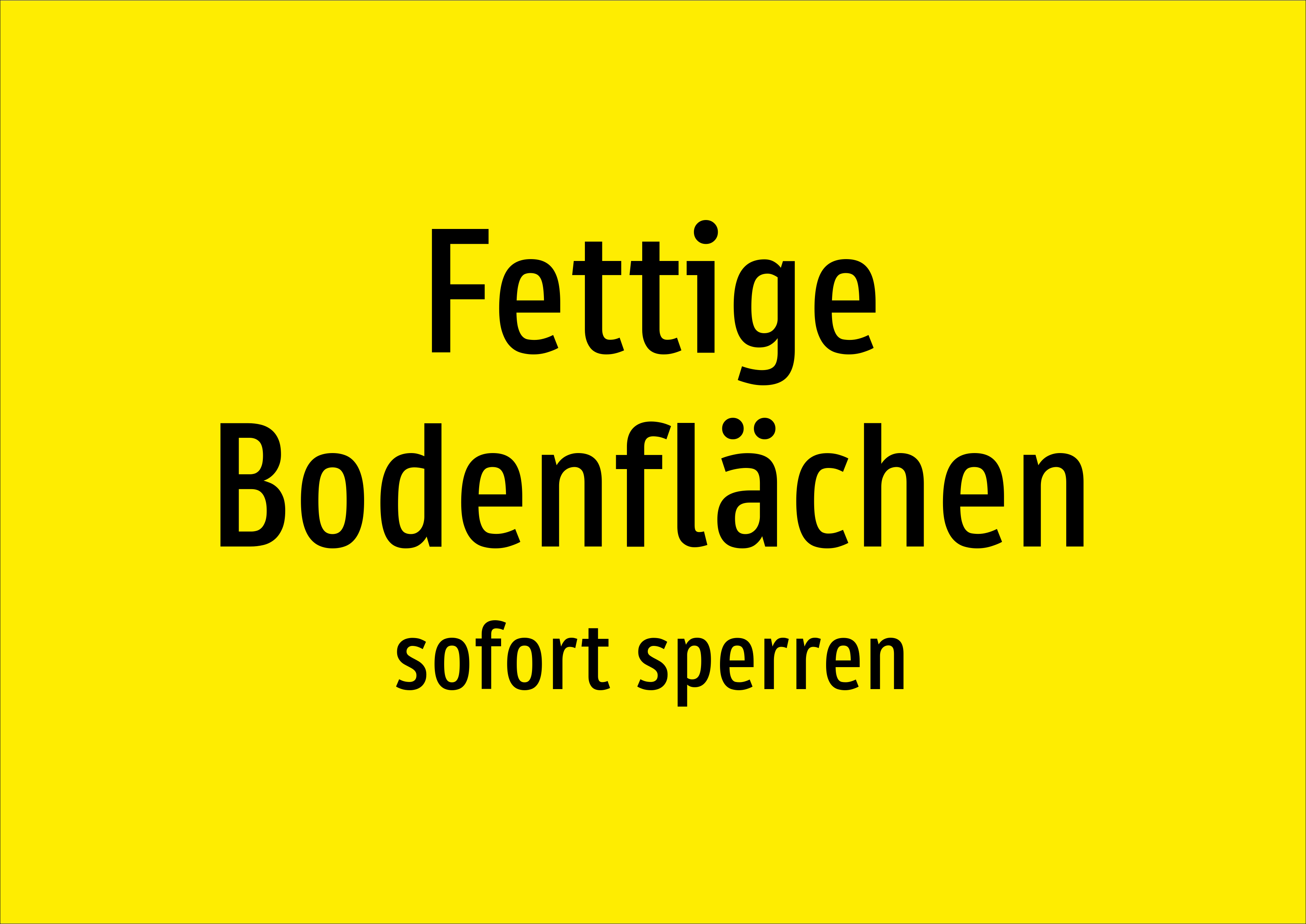 Fettige Bodenflächen - sofort sperren - Schild - Produktbild 2