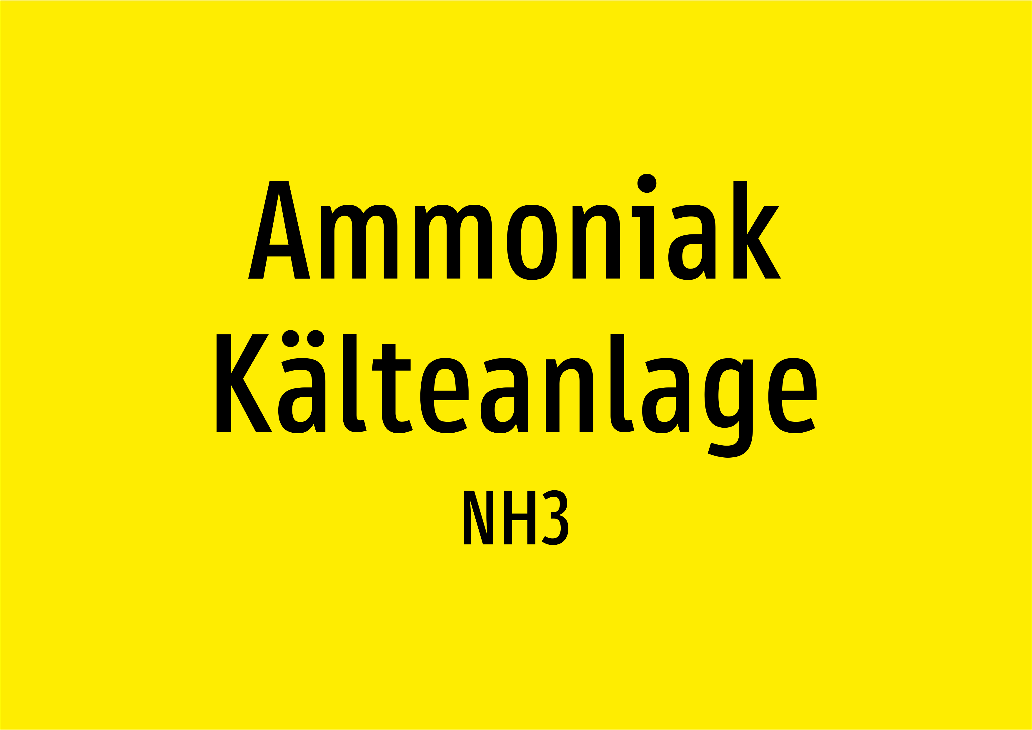Ammoniak Kälteanlage - NH3 - Schild - Produktbild 2
