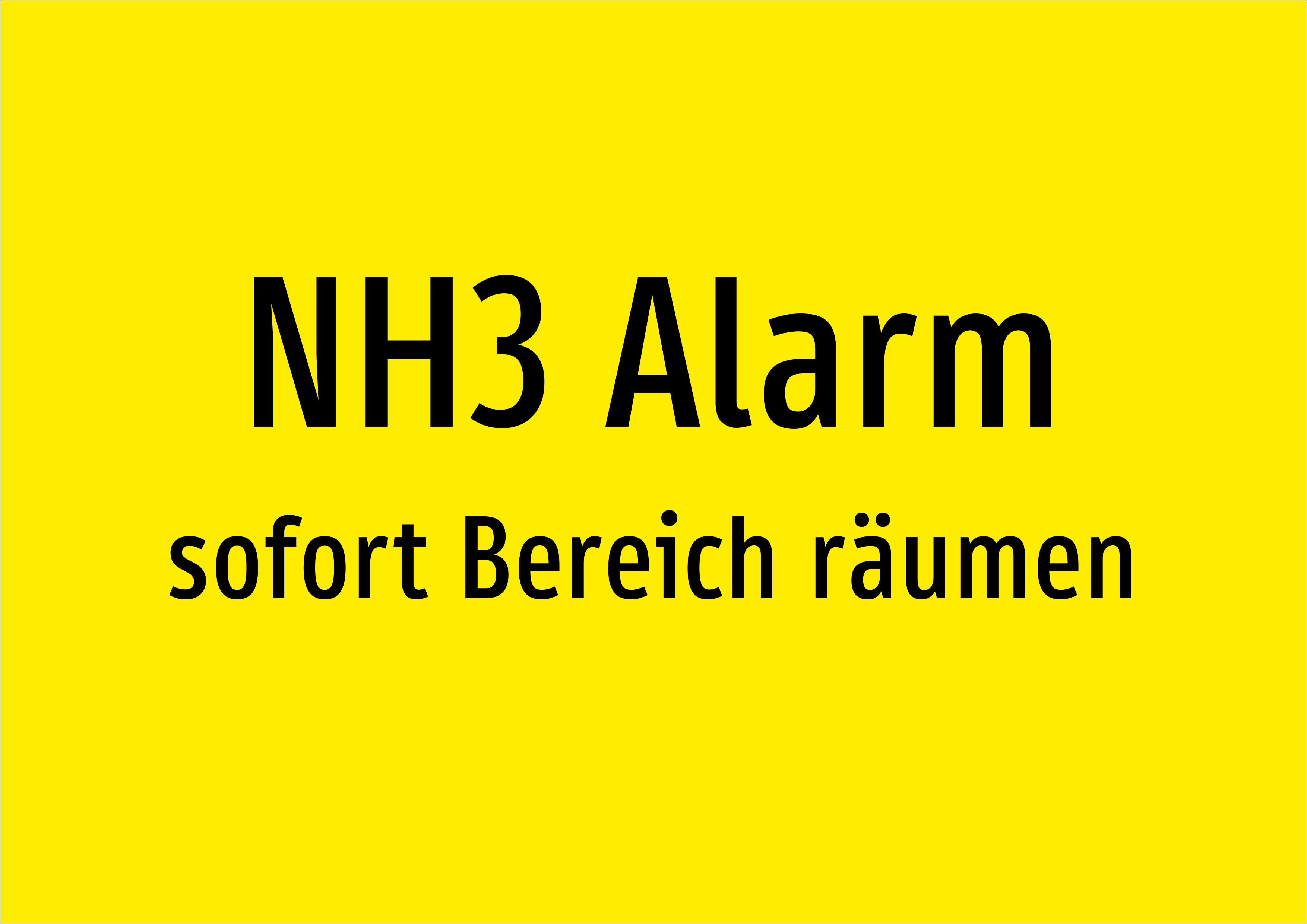 NH3 Alarm - sofort Bereich räumen - Schild - Produktbild 2