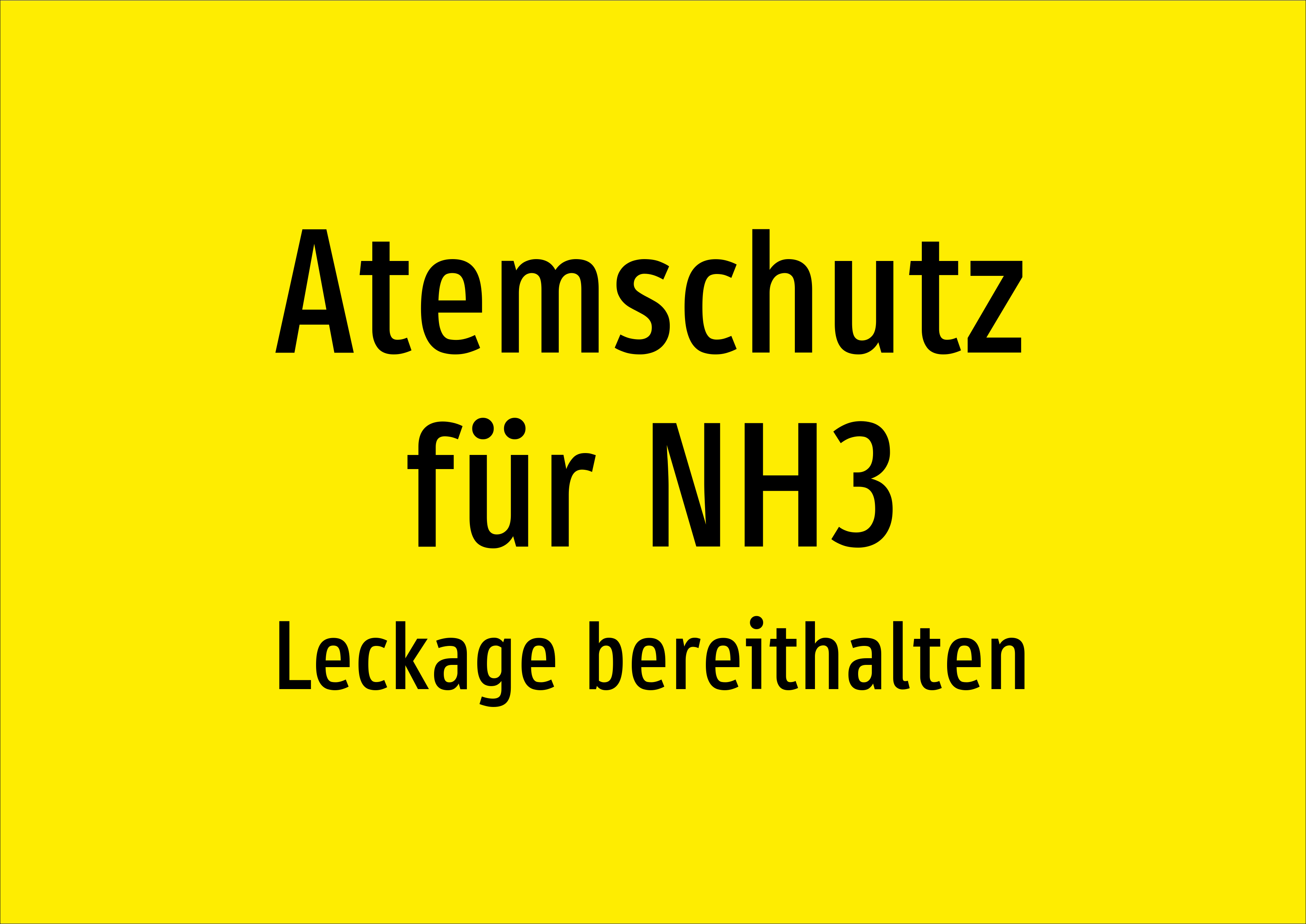 Atemschutz für NH3 - Leckage bereithalten - Schild - Produktbild 2