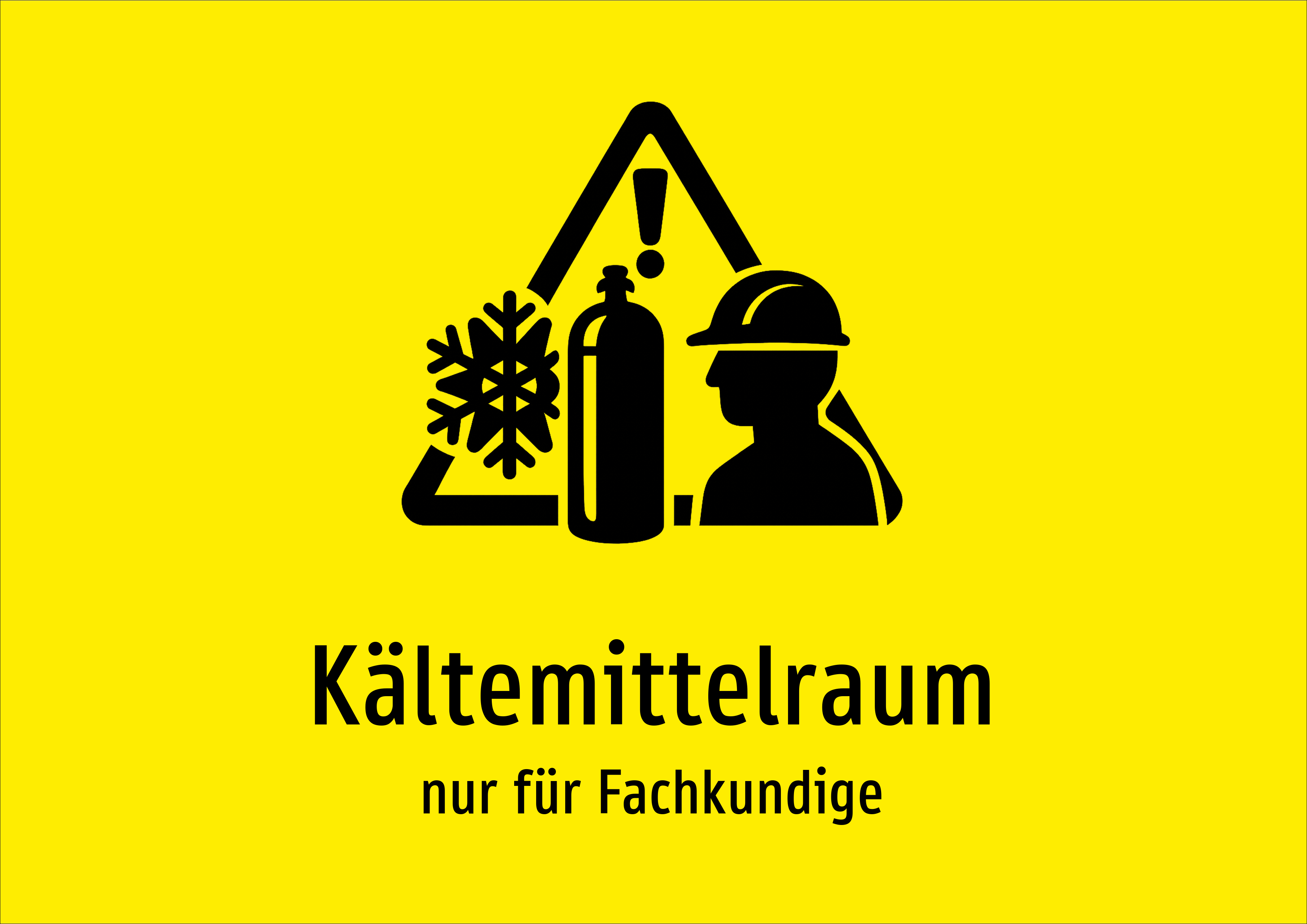 Kältemittelraum - nur für Fachkundige - Schild