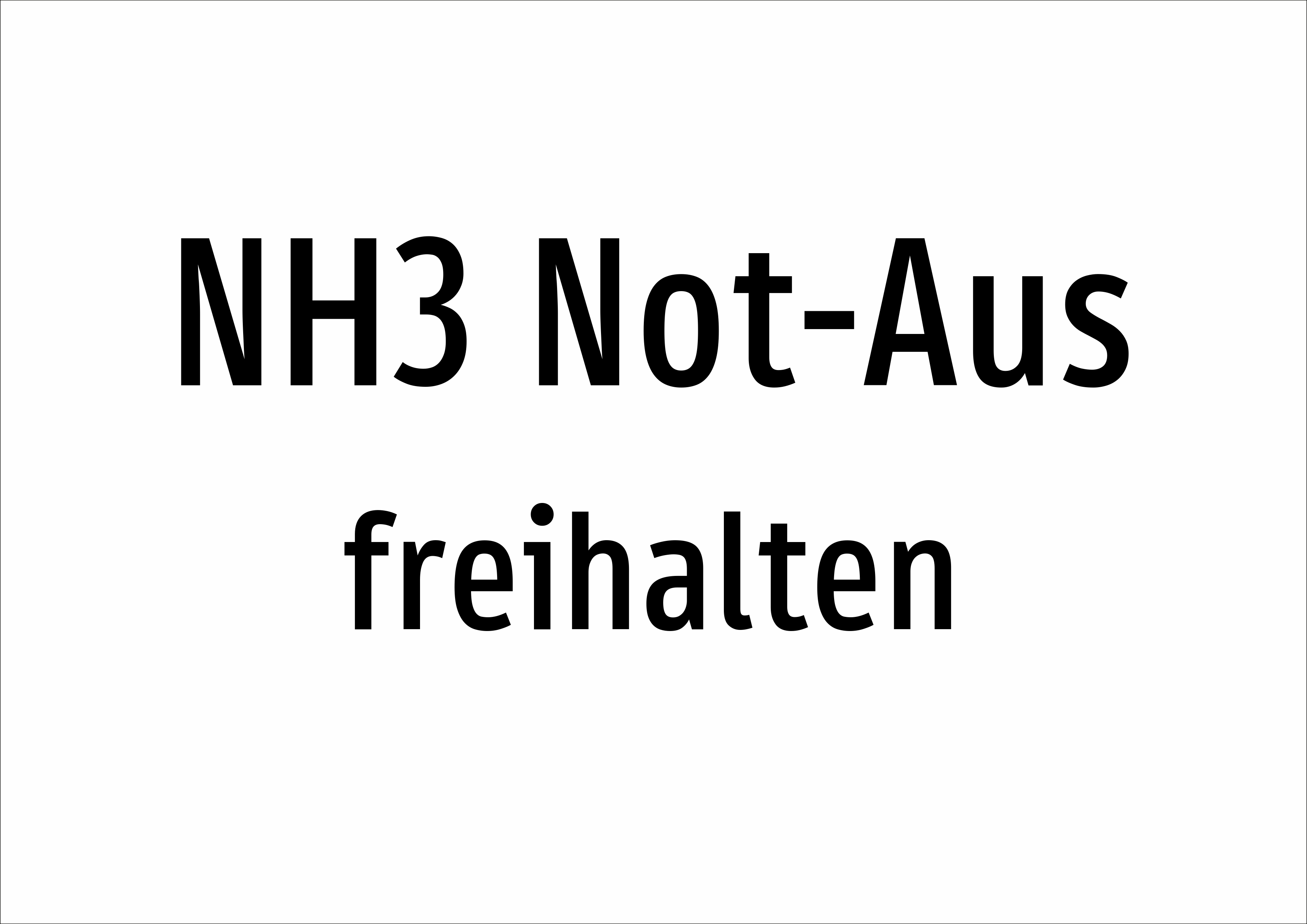 NH3 Not-Aus - freihalten - Schild - Produktbild 2