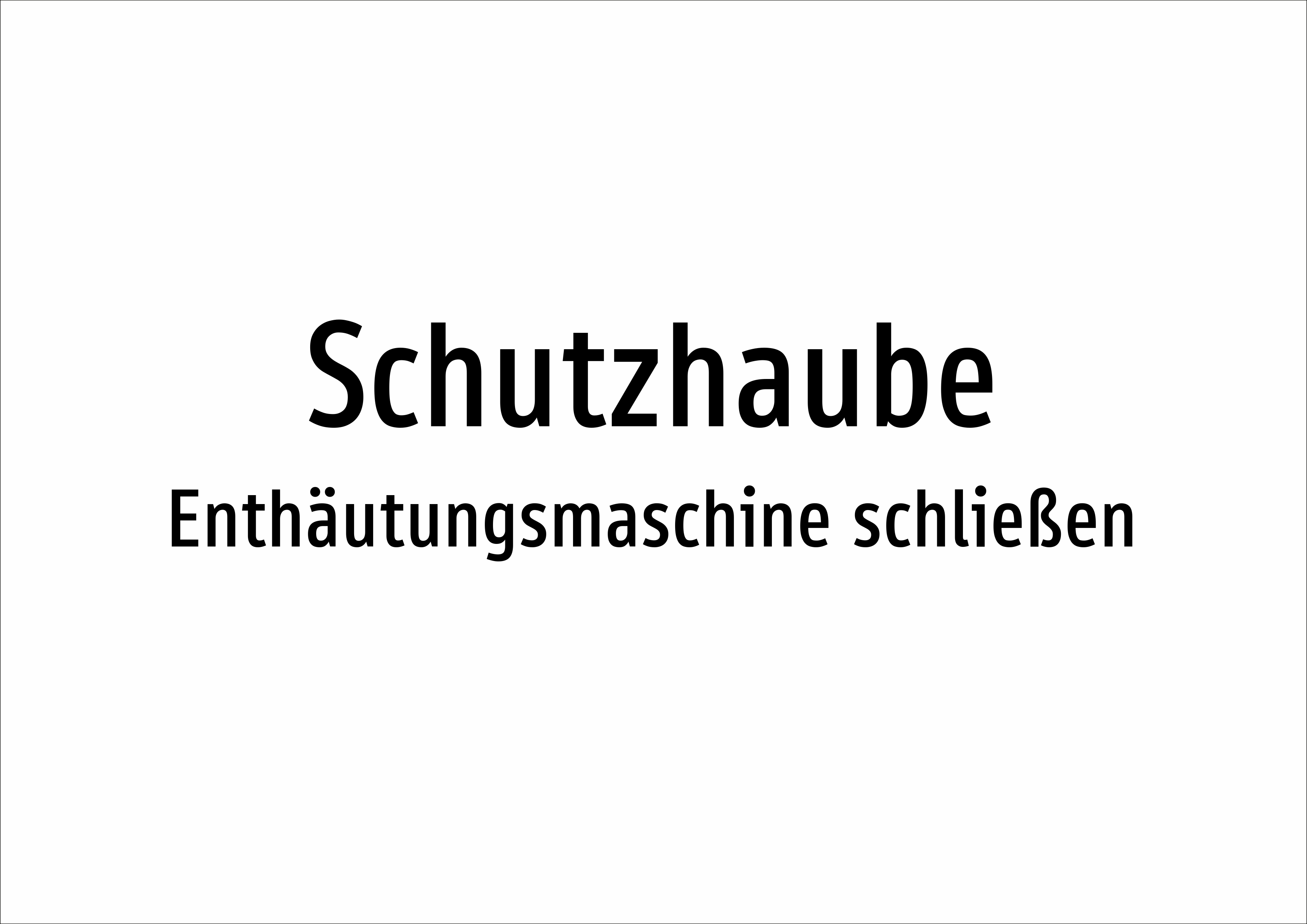 Schutzhaube - Enthäutungsmaschine schließen - Schild - Produktbild 2