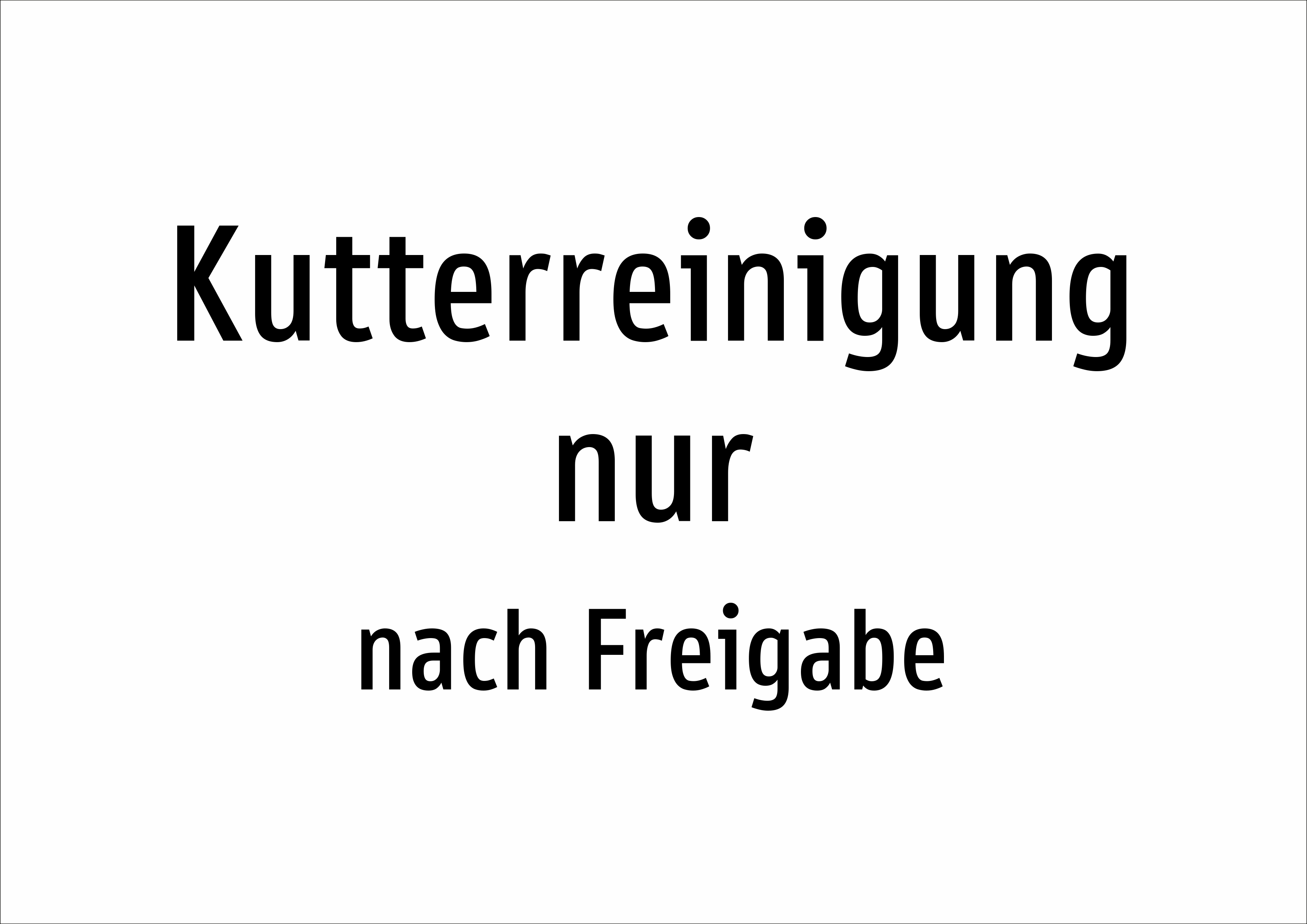 Kutterreinigung nur - nach Freigabe - Schild - Produktbild 2