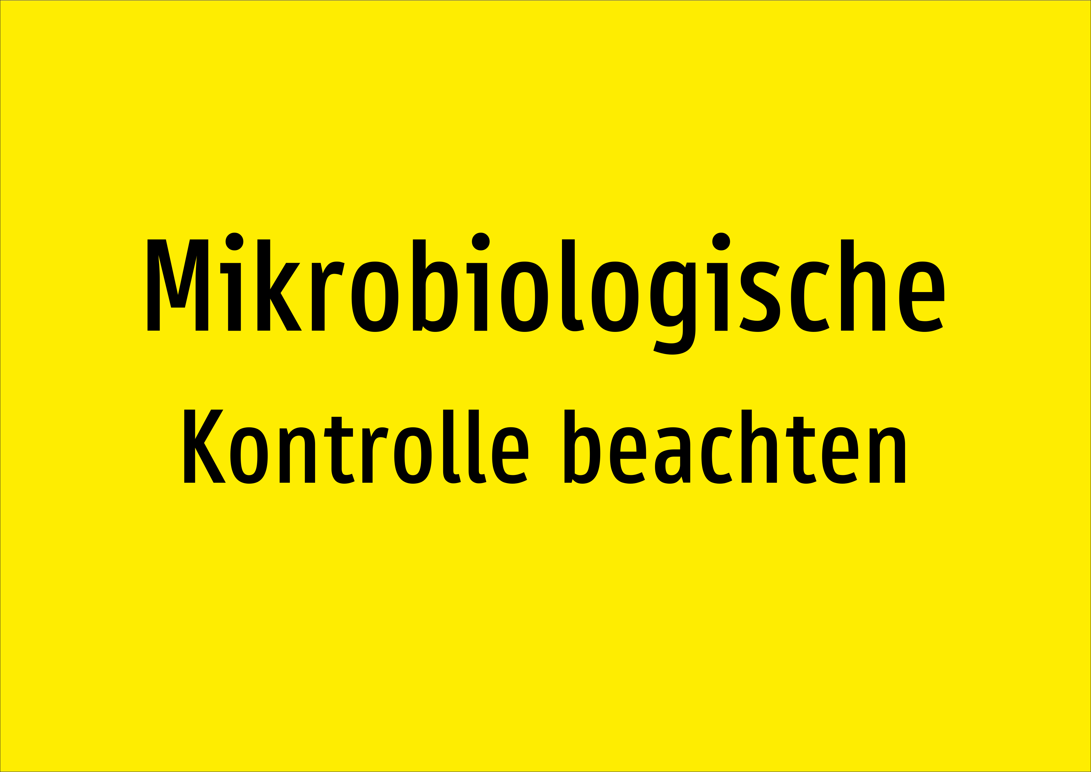 Mikrobiologische - Kontrolle beachten - Schild - Produktbild 2