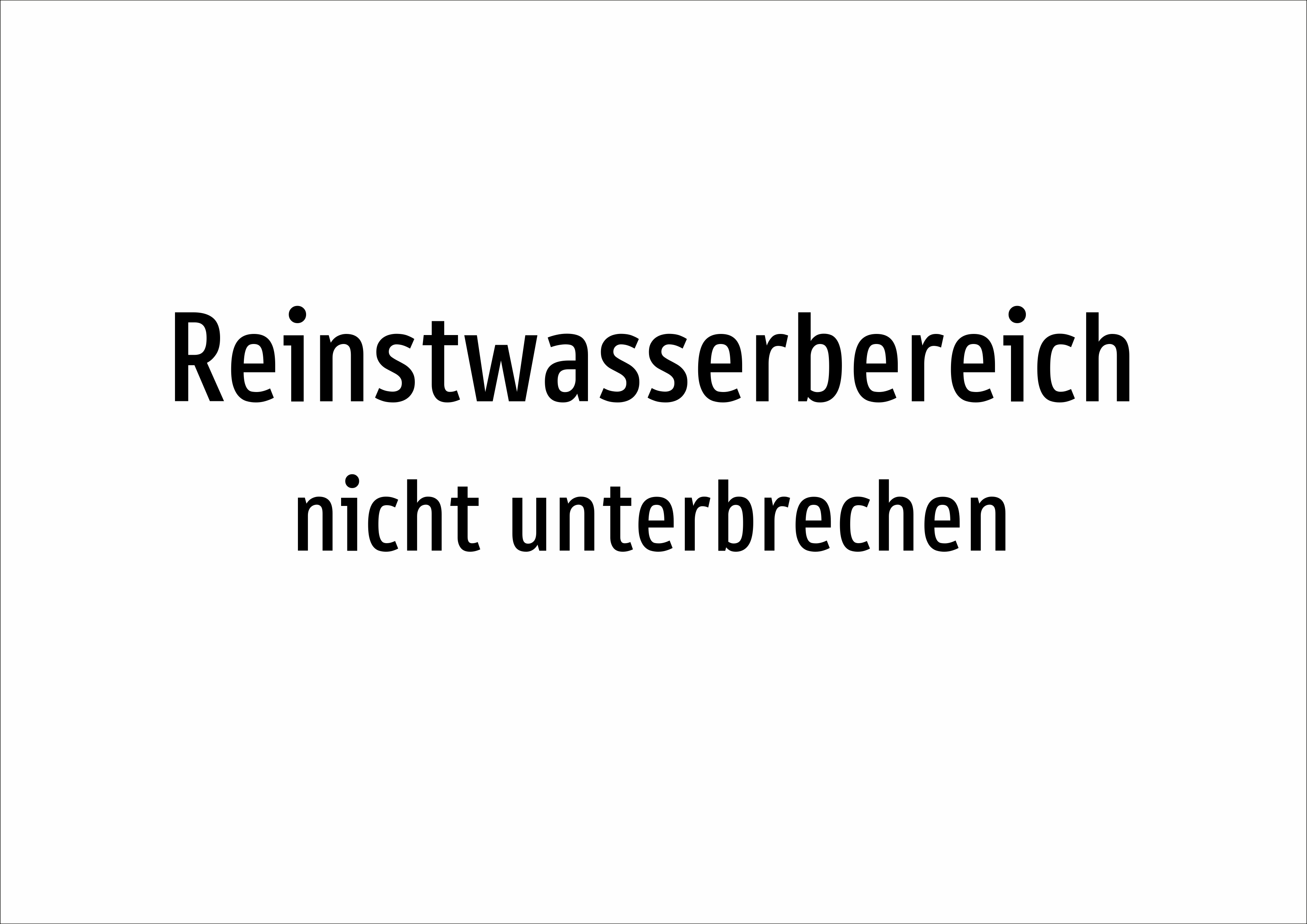 Reinstwasserbereich - nicht unterbrechen - Schild - Produktbild 2