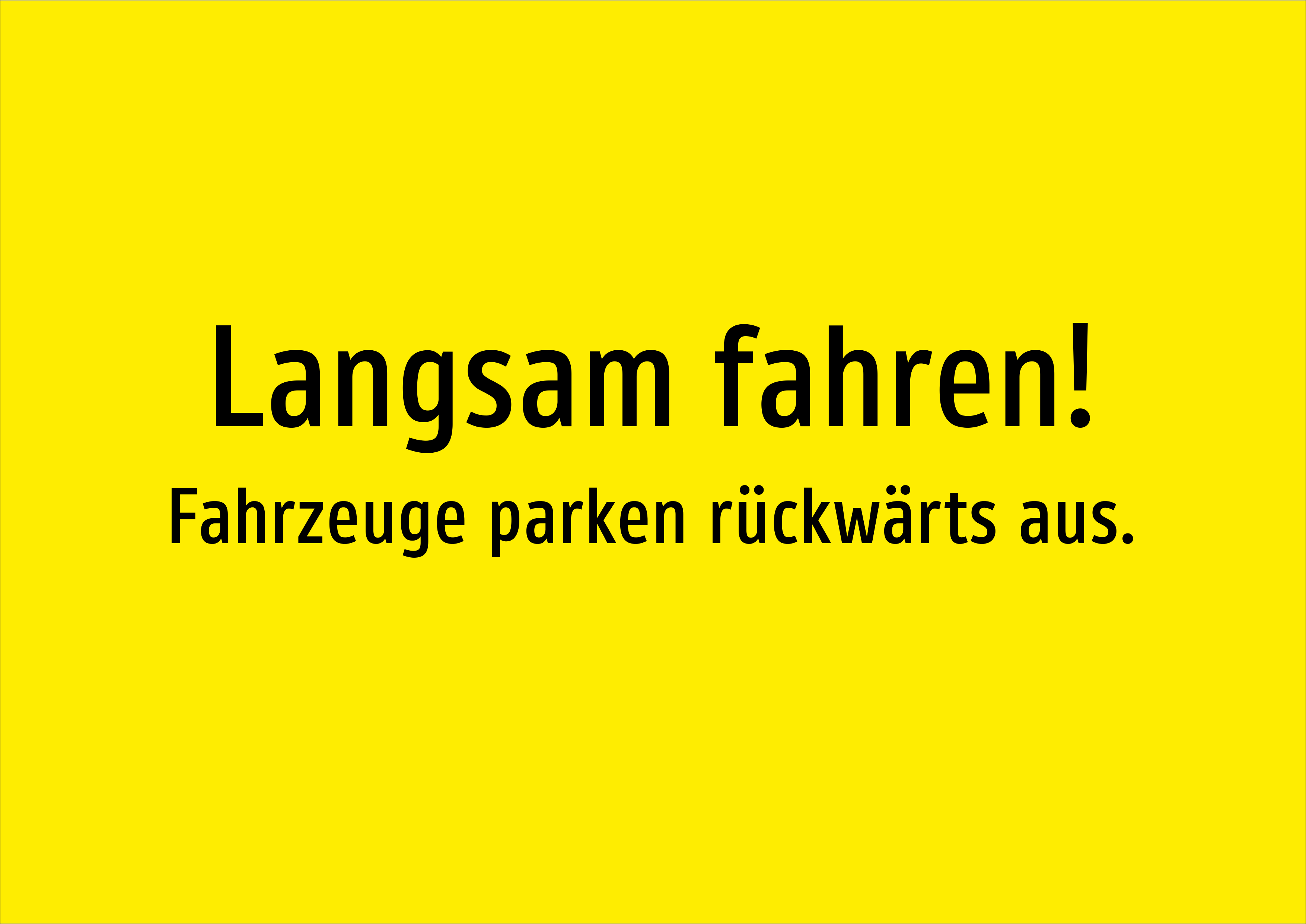 Langsam fahren! - Fahrzeuge parken rückwärts aus. - Schild - Produktbild 2