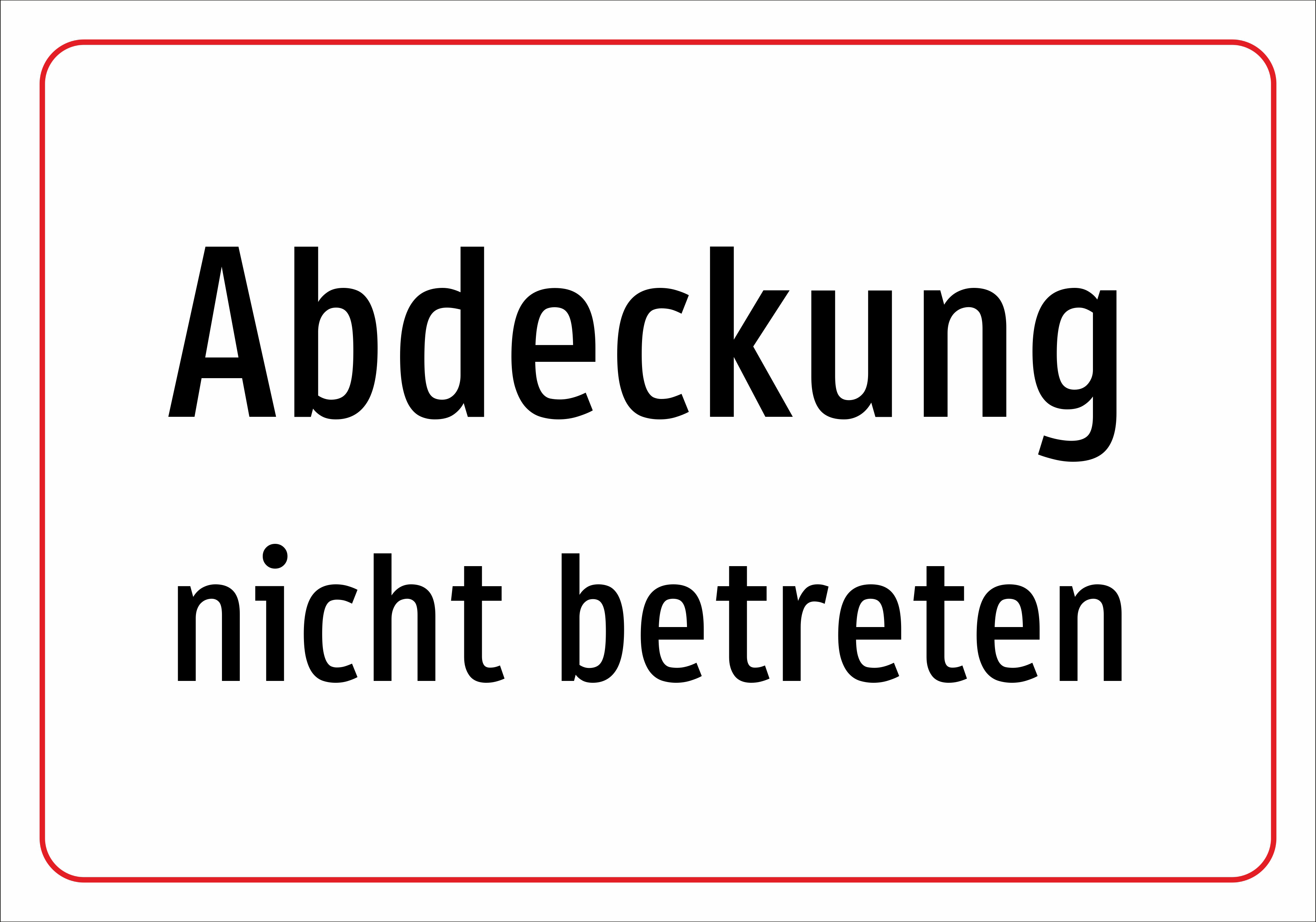 Abdeckung - nicht betreten - Schild - Produktbild 2