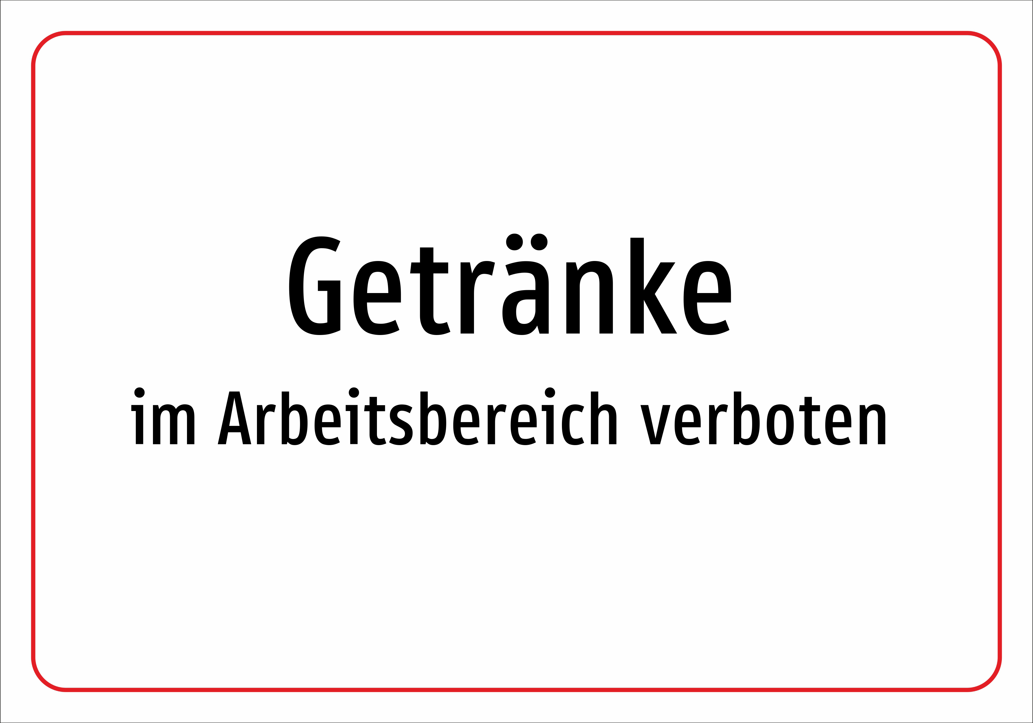 Getränke - im Arbeitsbereich verboten - Schild - Produktbild 2