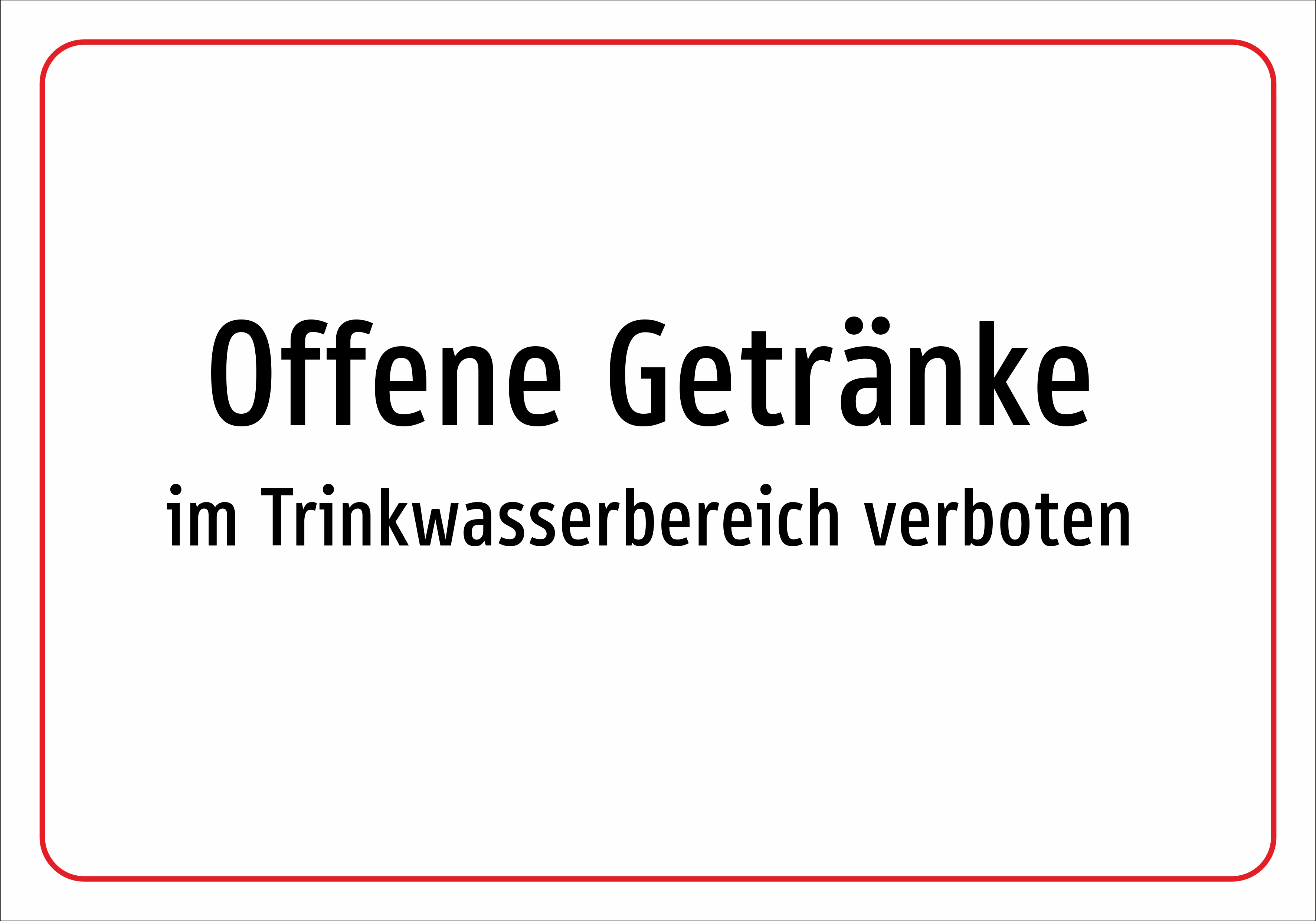 Offene Getränke - im Trinkwasserbereich verboten - Schild - Produktbild 2