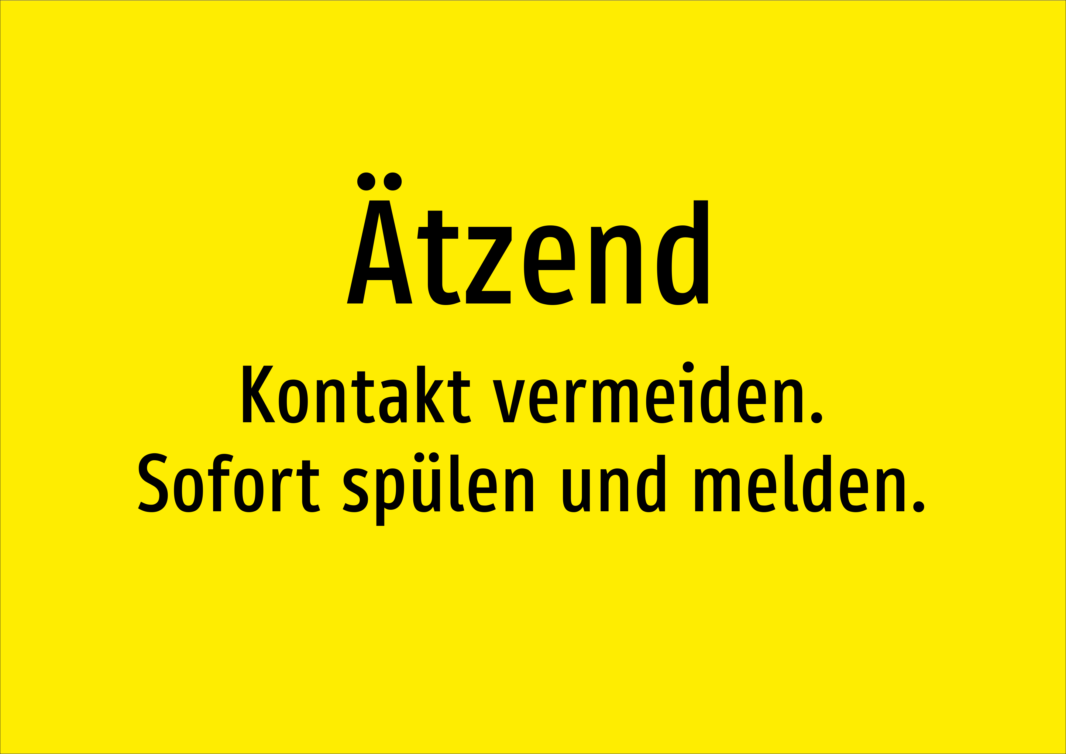 Ätzend - Kontakt vermeiden. Sofort spülen und melden. - Schild - Produktbild 2