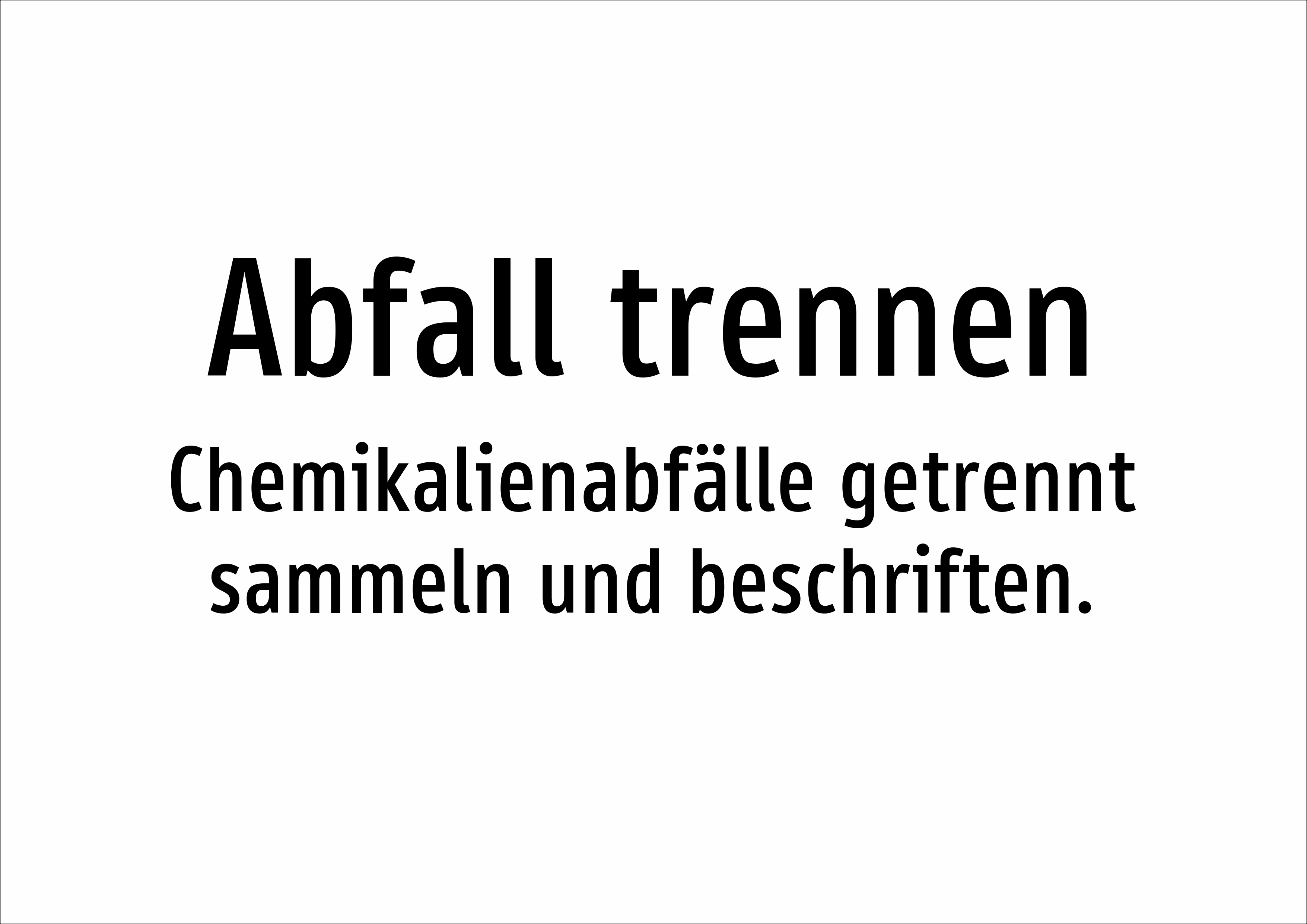 Abfall trennen - Chemikalienabfälle getrennt sammeln und beschriften. - Schild - Produktbild 2
