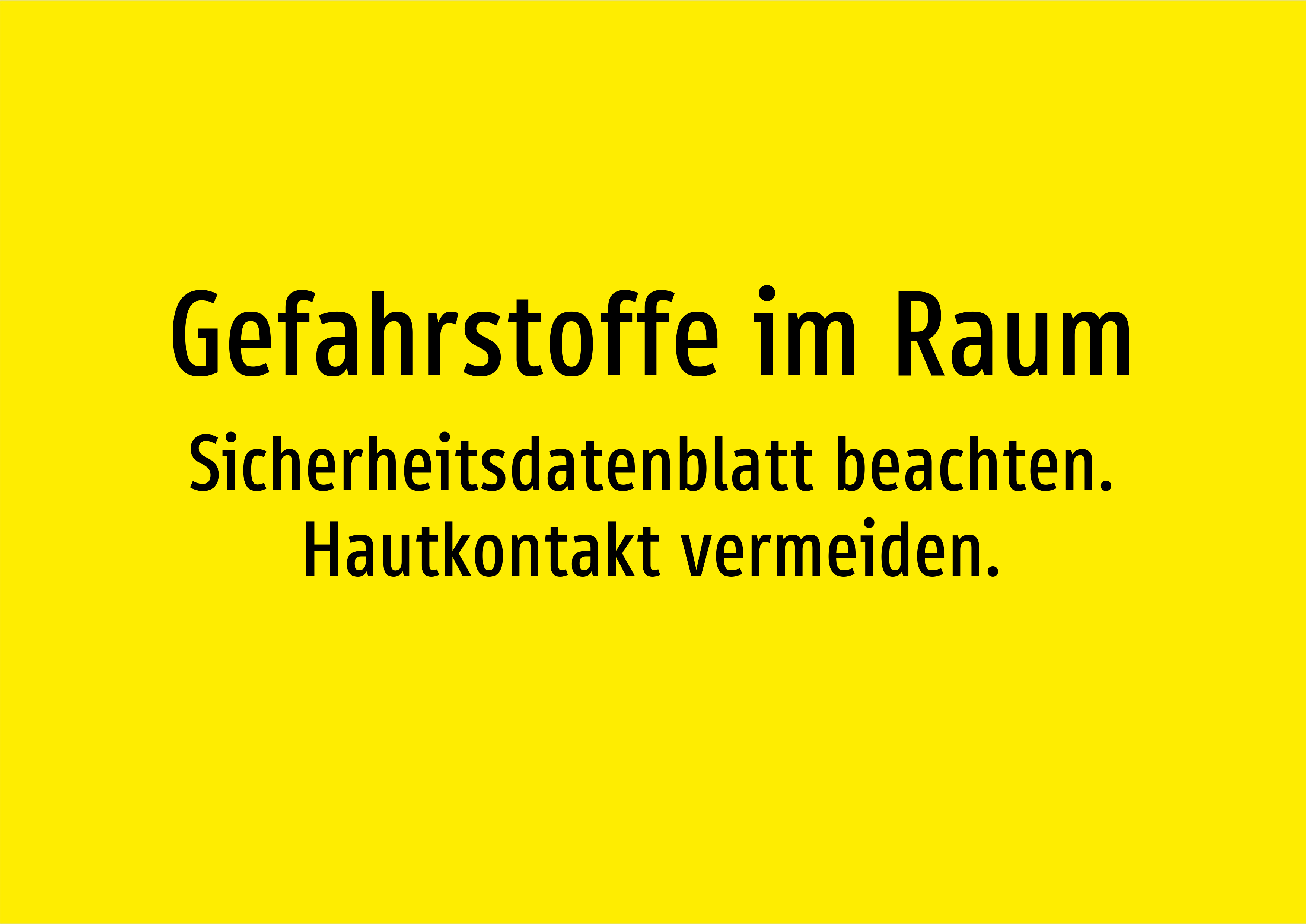 Gefahrstoffe im Raum - Sicherheitsdatenblatt beachten. Hautkontakt vermeiden. - Schild - Produktbild 2