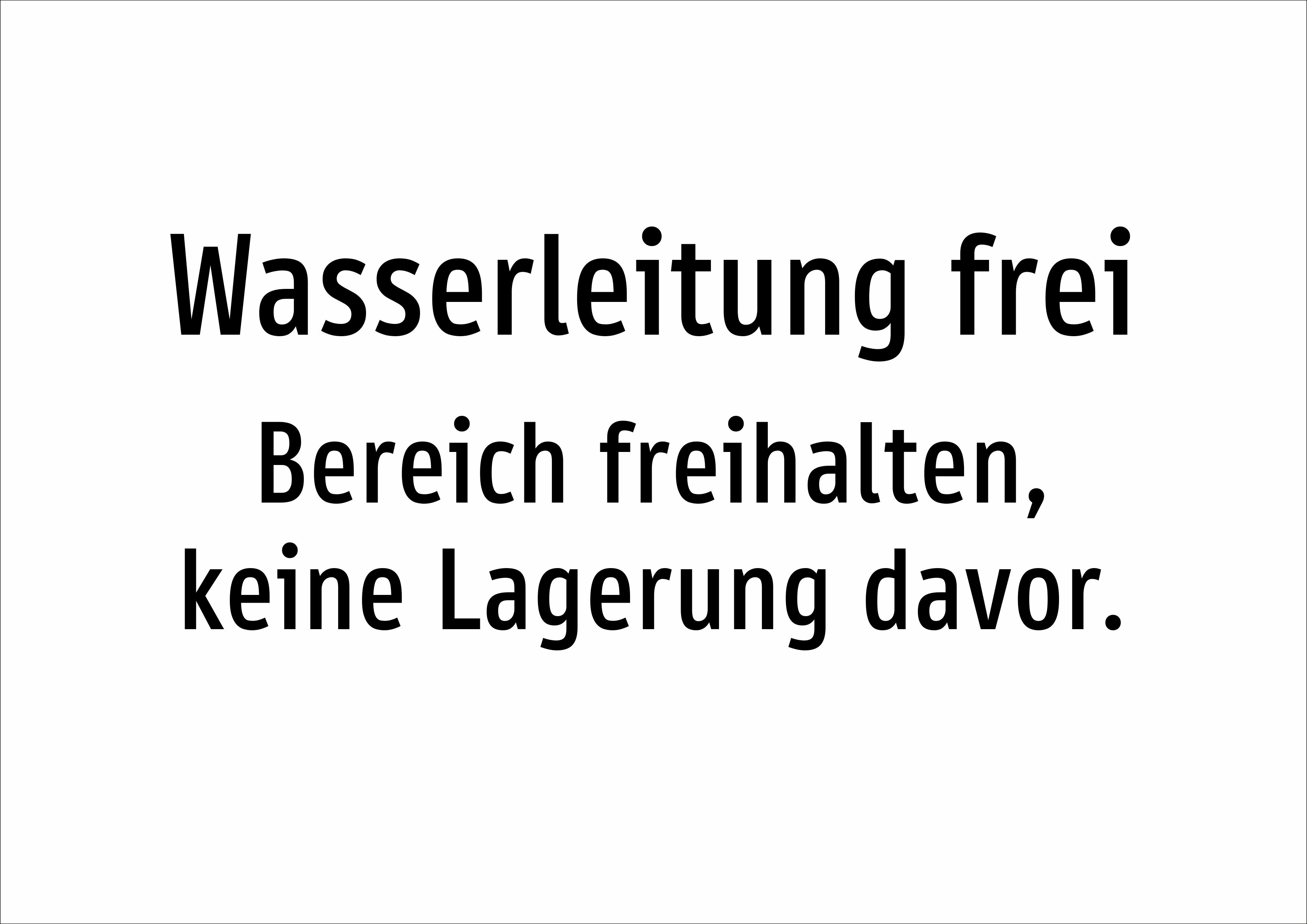 Wasserleitung frei - Bereich freihalten, keine Lagerung davor. - Schild - Produktbild 2