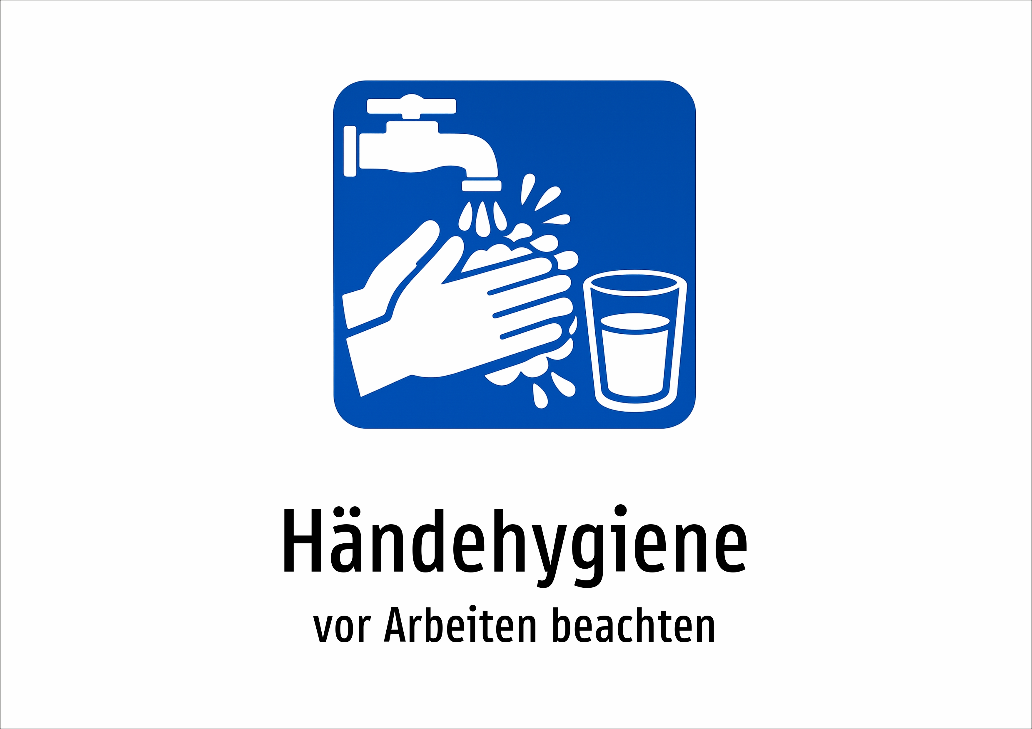 Händehygiene - vor Arbeiten beachten - Schild
