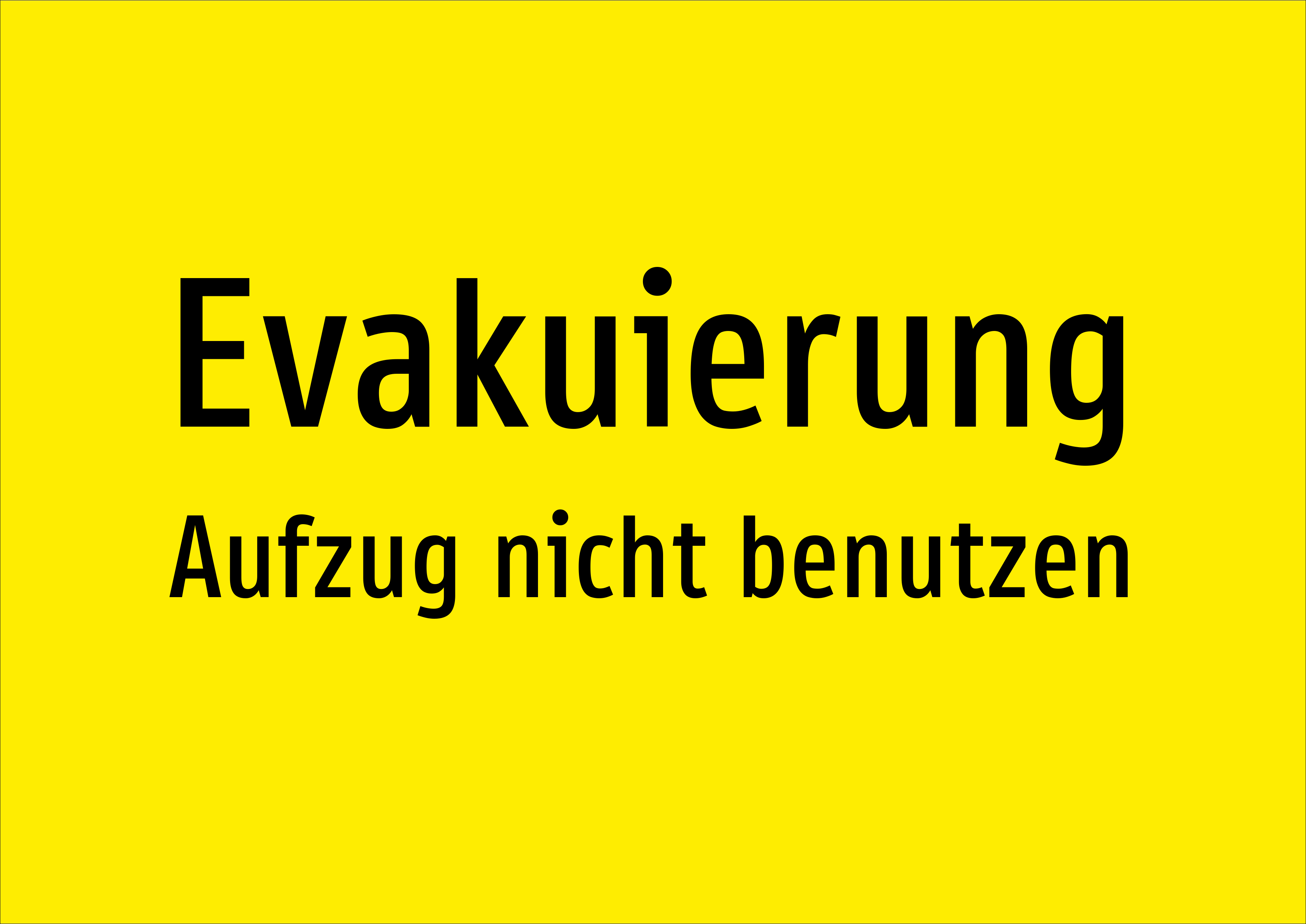 Evakuierung - Aufzug nicht benutzen - Schild - Produktbild 2