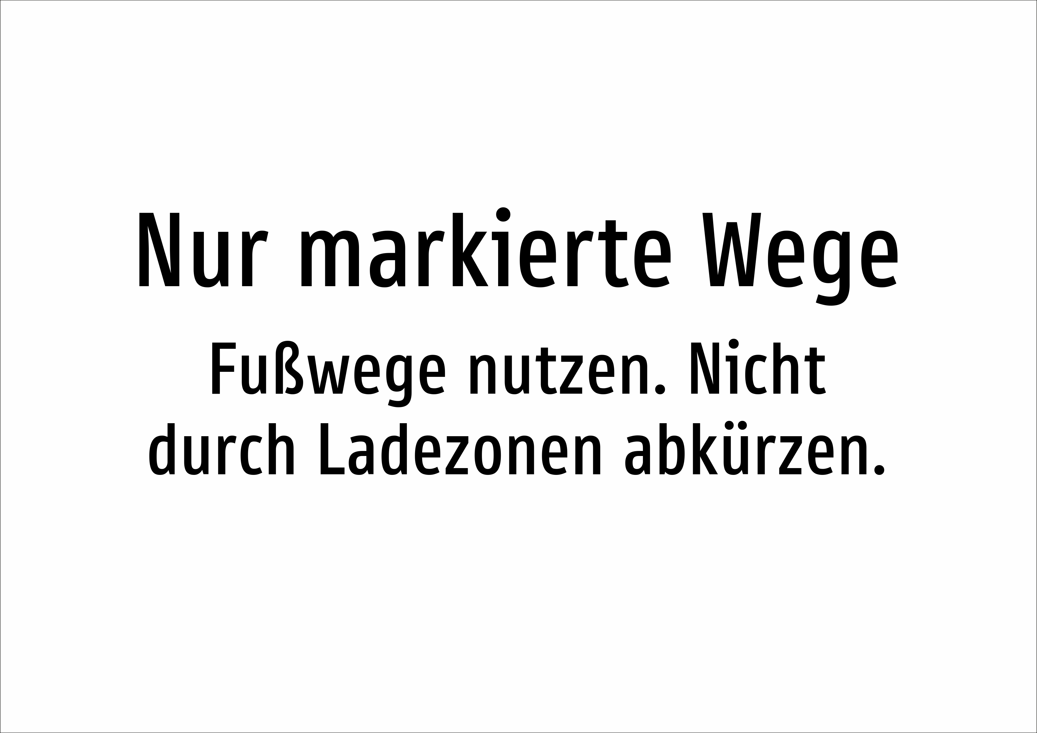 Nur markierte Wege - Fußwege nutzen. Nicht durch Ladezonen abkürzen. - Schild - Produktbild 2
