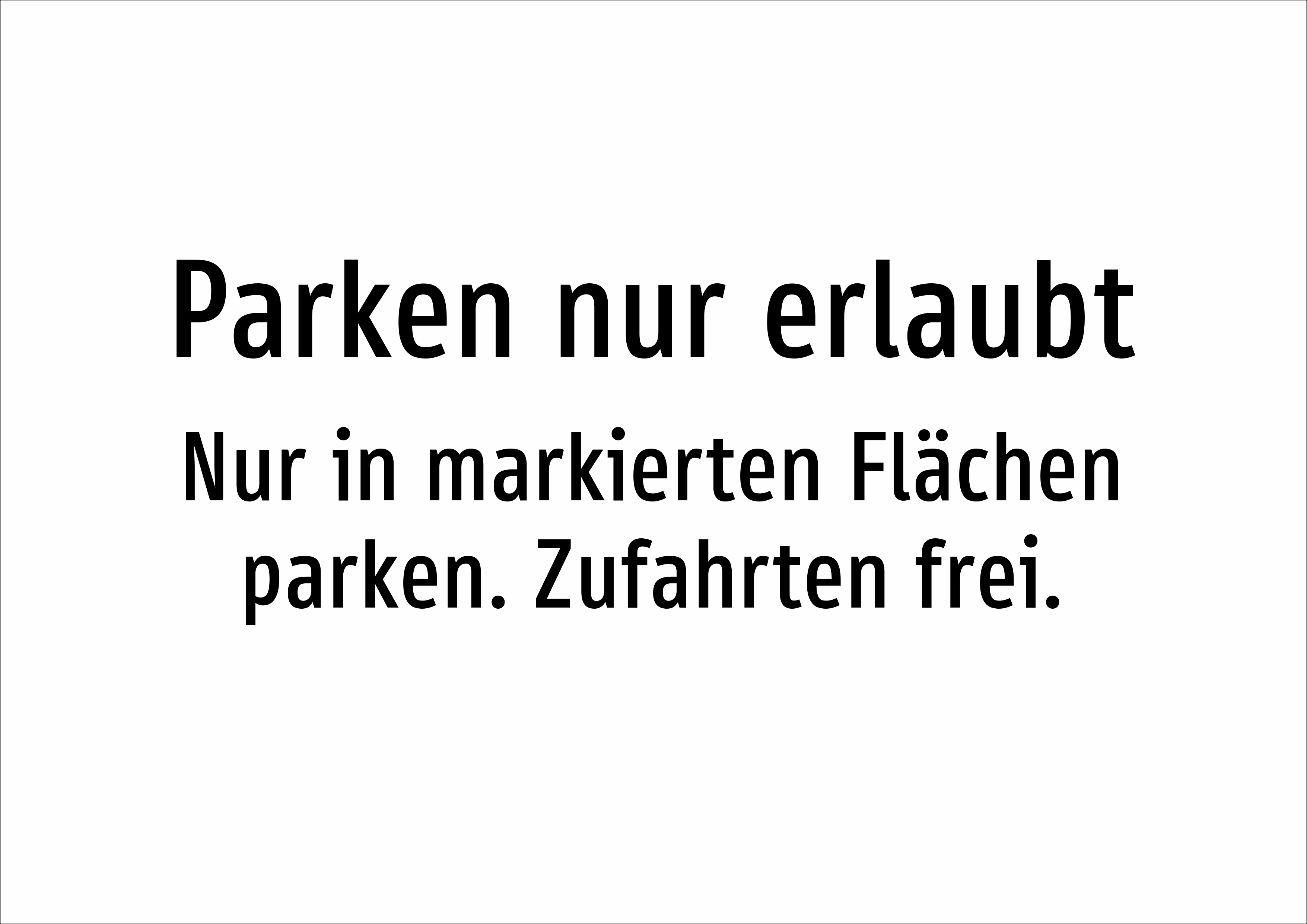 Parken nur erlaubt - Nur in markierten Flächen parken. Zufahrten frei. - Schild - Produktbild 2